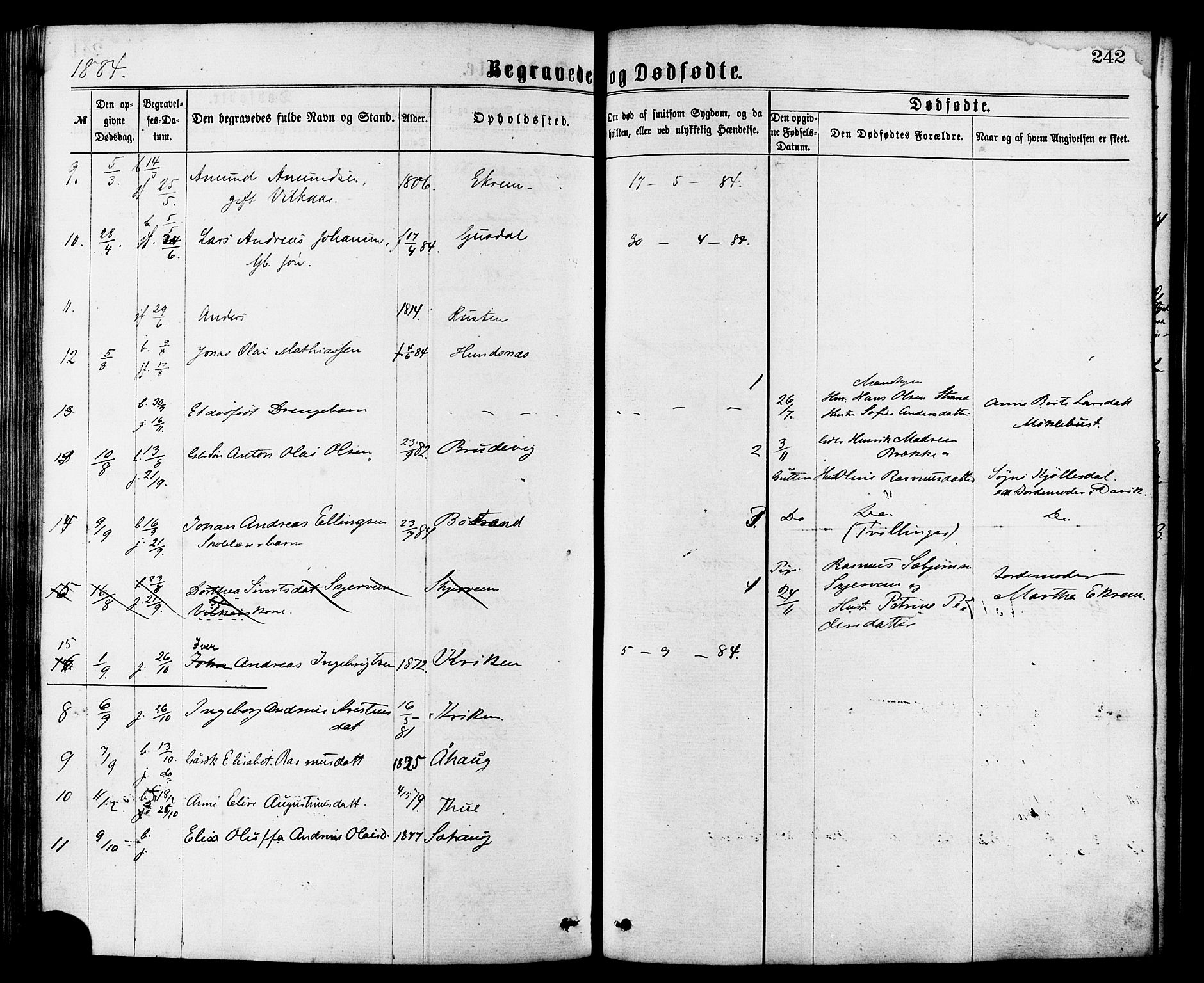 Ministerialprotokoller, klokkerbøker og fødselsregistre - Møre og Romsdal, AV/SAT-A-1454/501/L0007: Parish register (official) no. 501A07, 1868-1884, p. 242