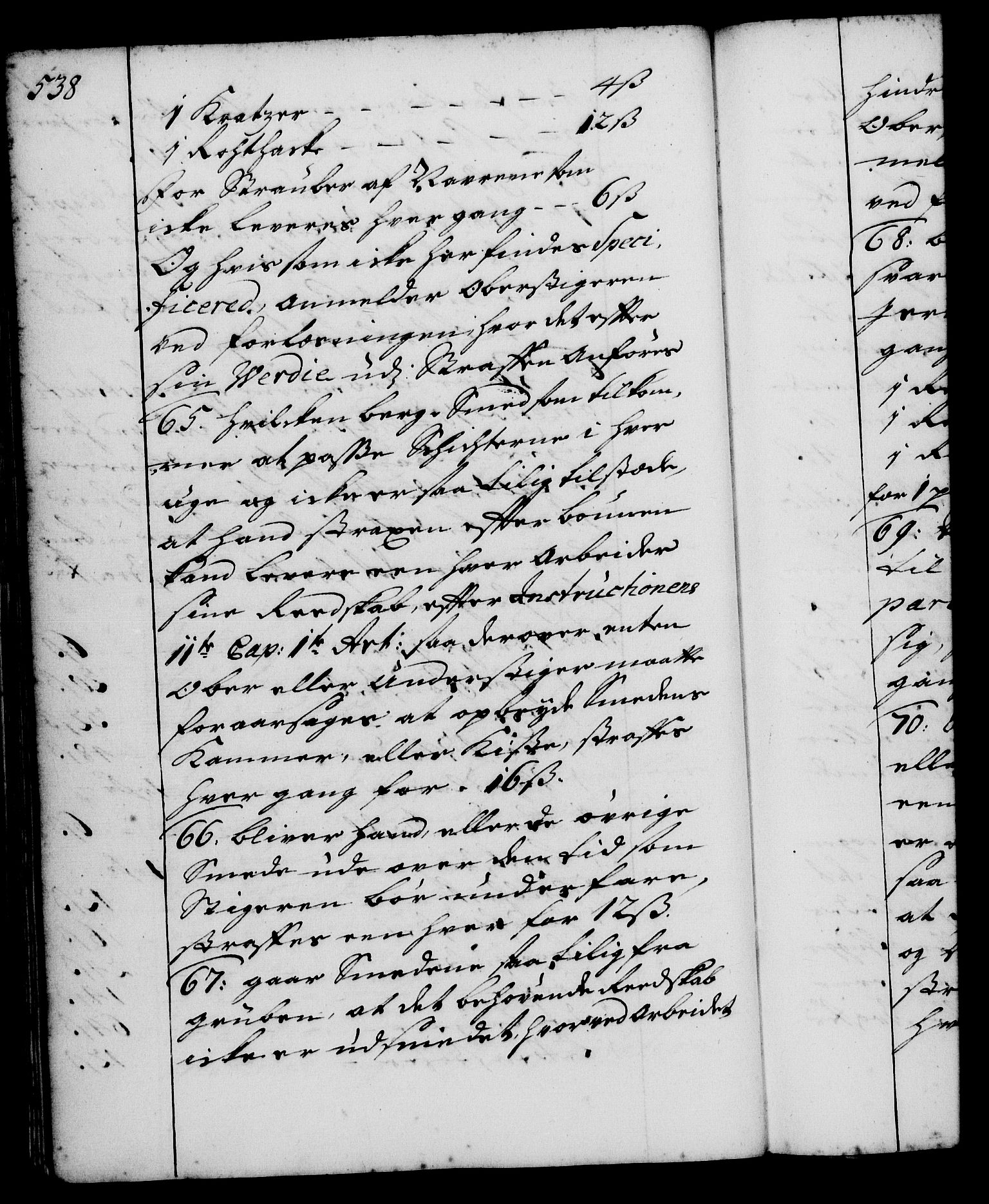 Rentekammeret, Kammerkanselliet, AV/RA-EA-3111/G/Gg/Ggi/L0001: Norsk instruksjonsprotokoll med register (merket RK 53.34), 1720-1729, p. 538