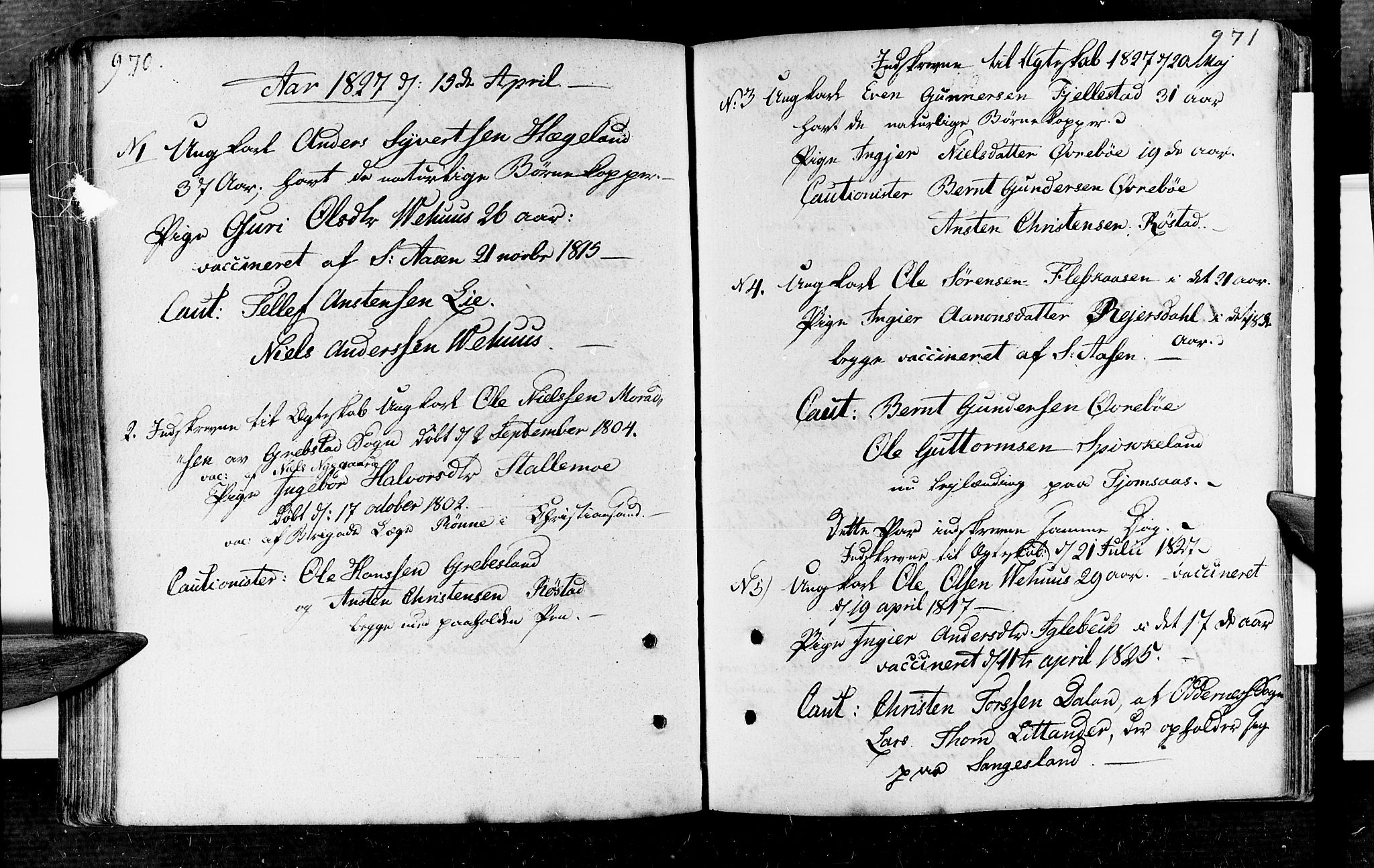 Vennesla sokneprestkontor, SAK/1111-0045/Fa/Fac/L0002: Parish register (official) no. A 2, 1785-1834, p. 970-971