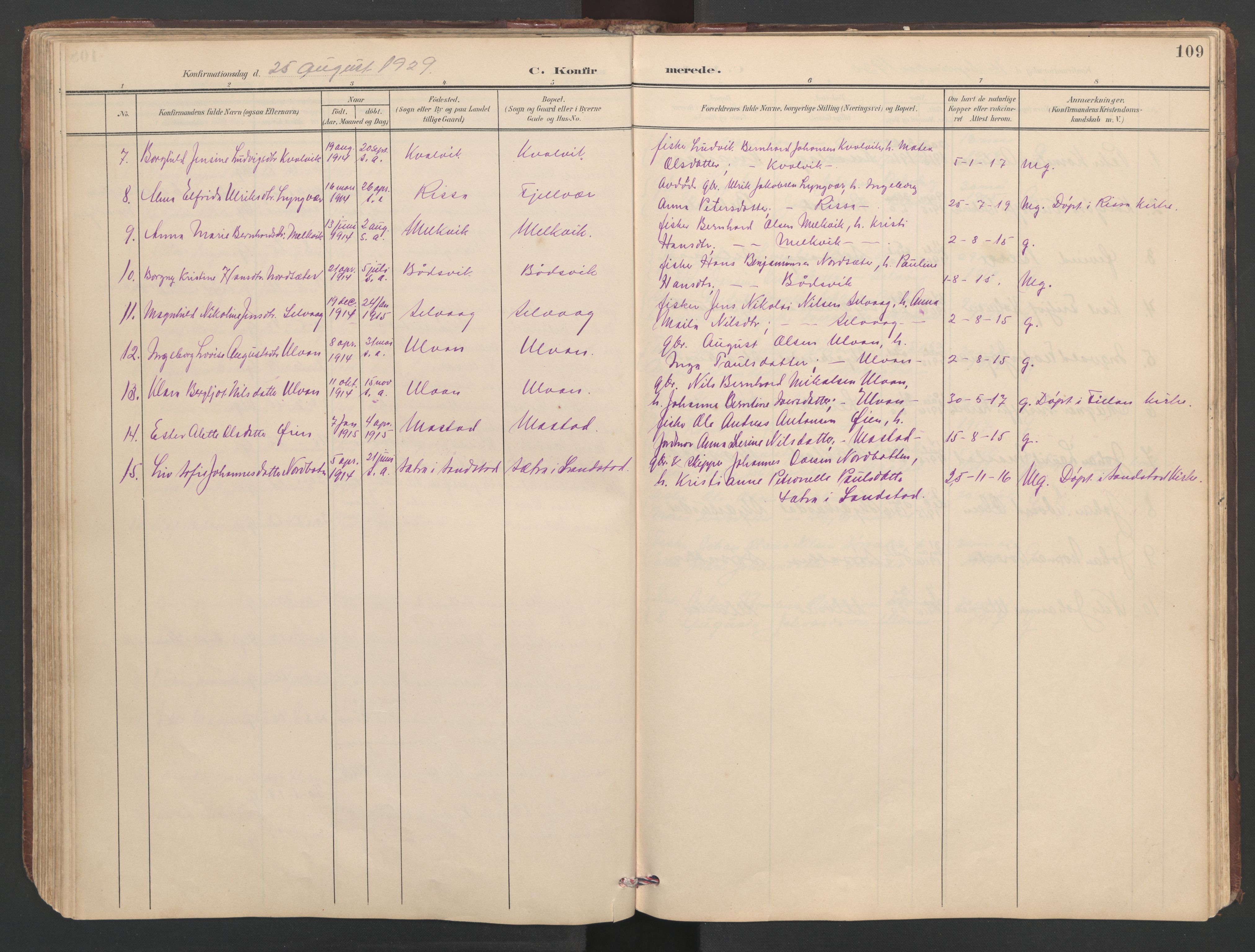 Ministerialprotokoller, klokkerbøker og fødselsregistre - Sør-Trøndelag, AV/SAT-A-1456/638/L0571: Parish register (copy) no. 638C03, 1901-1930, p. 109