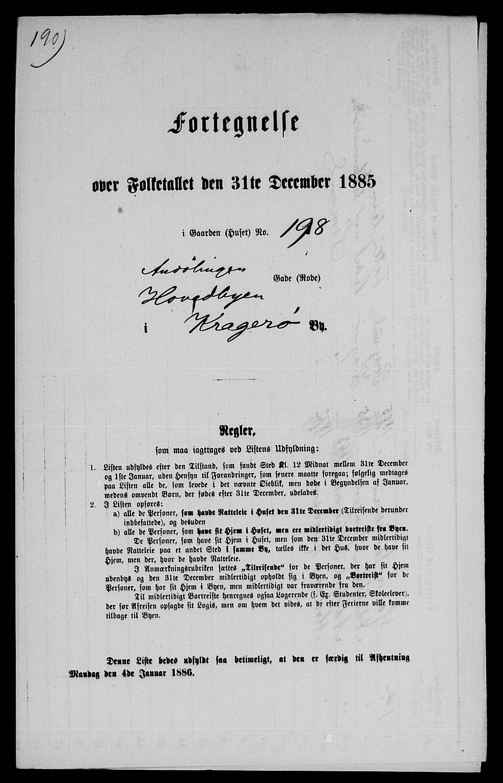 SAKO, 1885 census for 0801 Kragerø, 1885, p. 1410