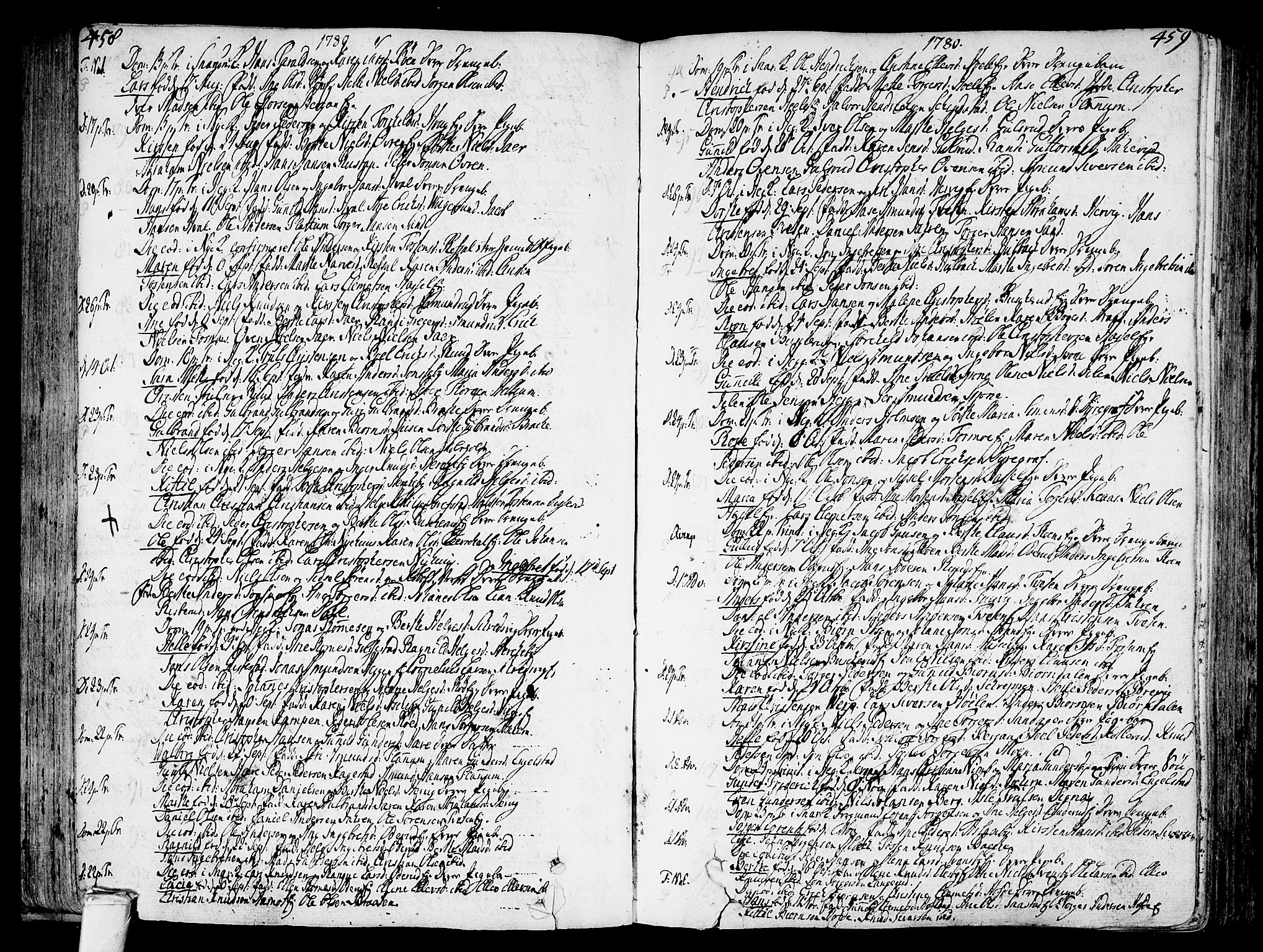 Modum kirkebøker, AV/SAKO-A-234/F/Fa/L0002: Parish register (official) no. 2, 1741-1782, p. 458-459