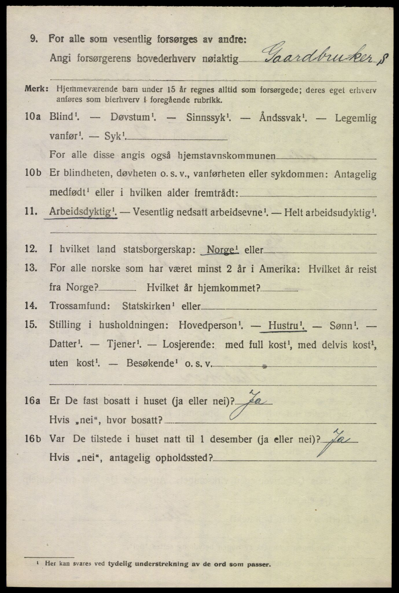 SAK, 1920 census for Oddernes, 1920, p. 13368