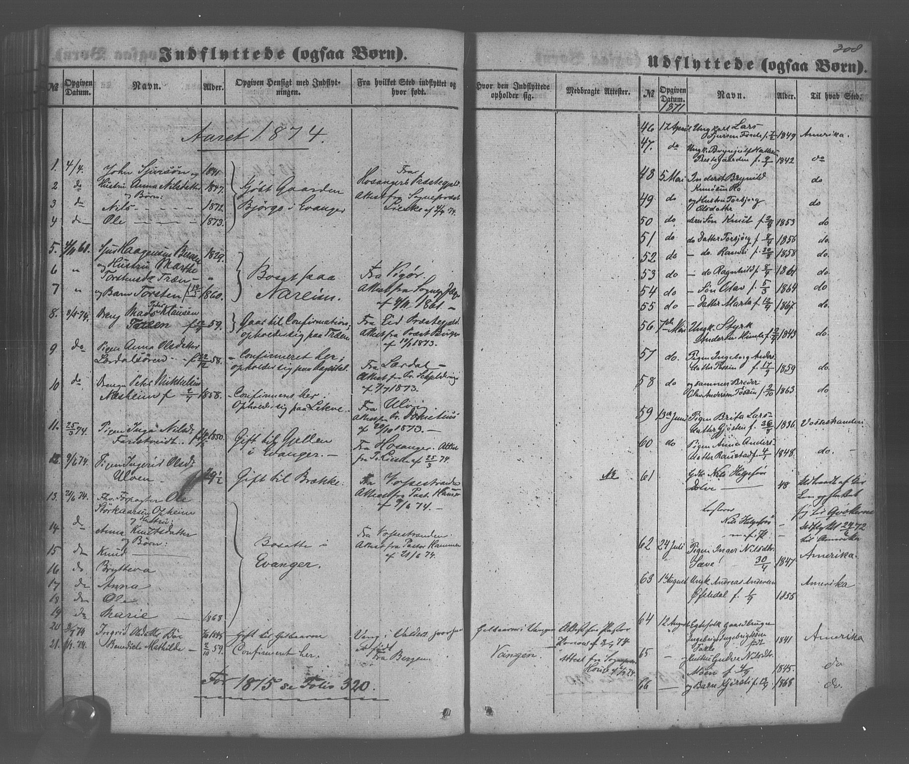 Voss sokneprestembete, SAB/A-79001/H/Haa: Parish register (official) no. A 20, 1855-1886, p. 308