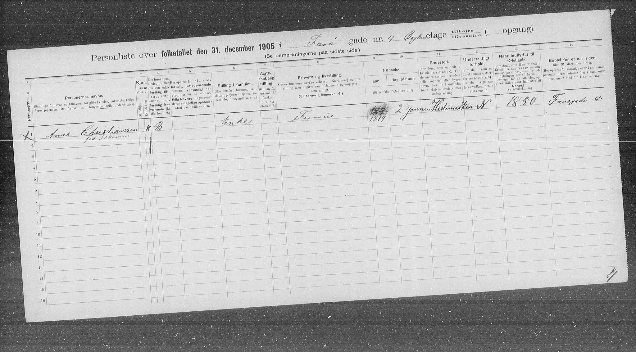 OBA, Municipal Census 1905 for Kristiania, 1905, p. 14747