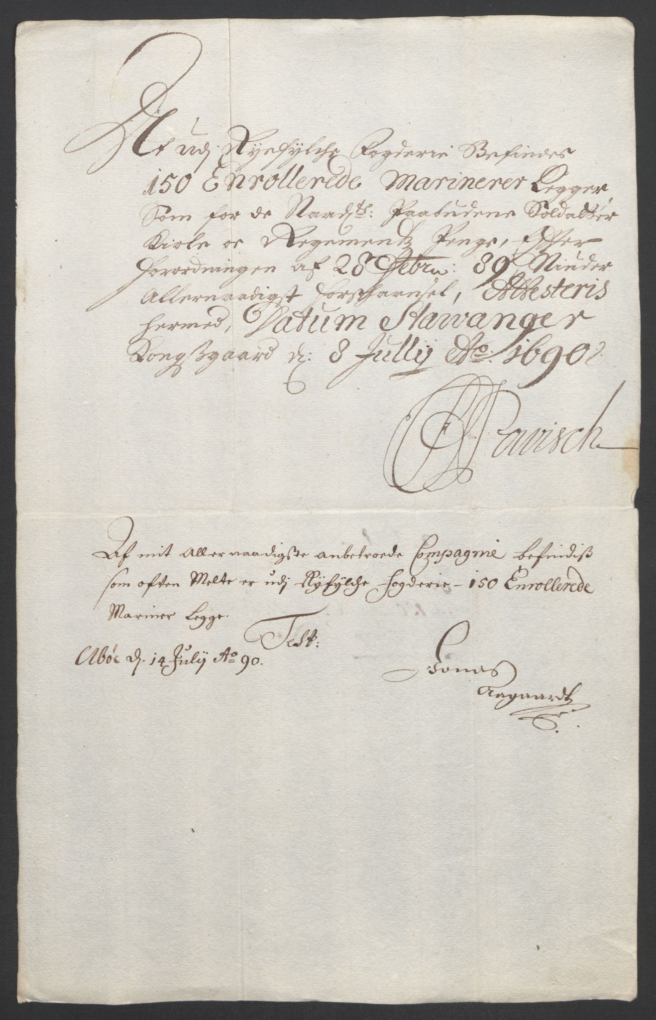 Rentekammeret inntil 1814, Reviderte regnskaper, Fogderegnskap, AV/RA-EA-4092/R47/L2856: Fogderegnskap Ryfylke, 1689-1693, p. 143