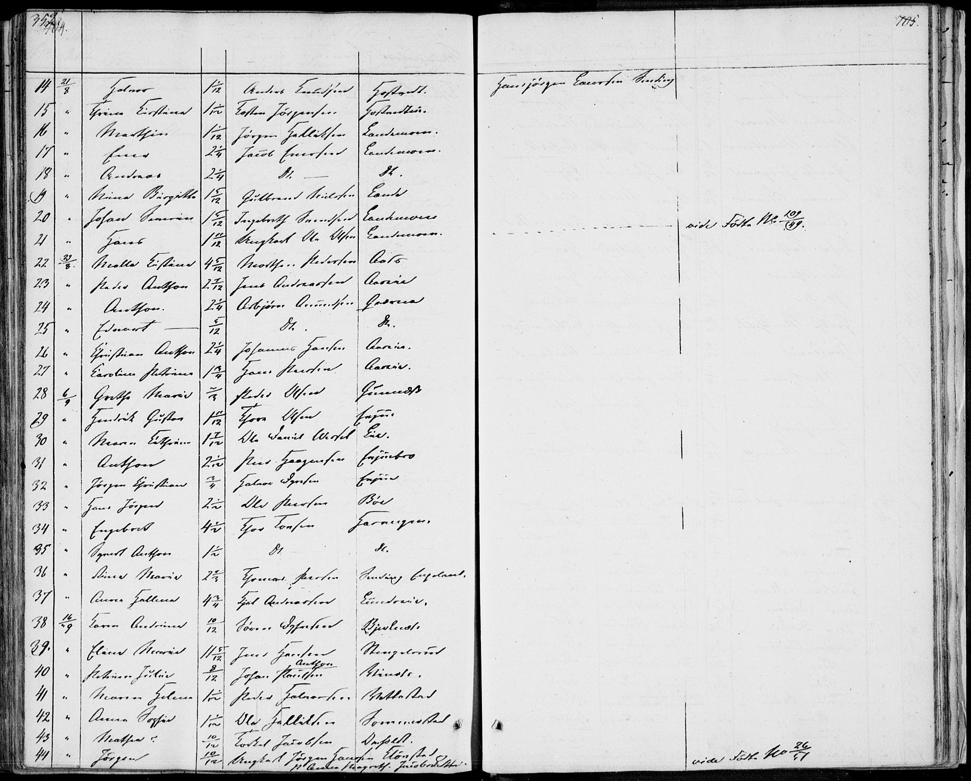 Sandsvær kirkebøker, AV/SAKO-A-244/F/Fa/L0005: Parish register (official) no. I 5, 1840-1856, p. 704-705