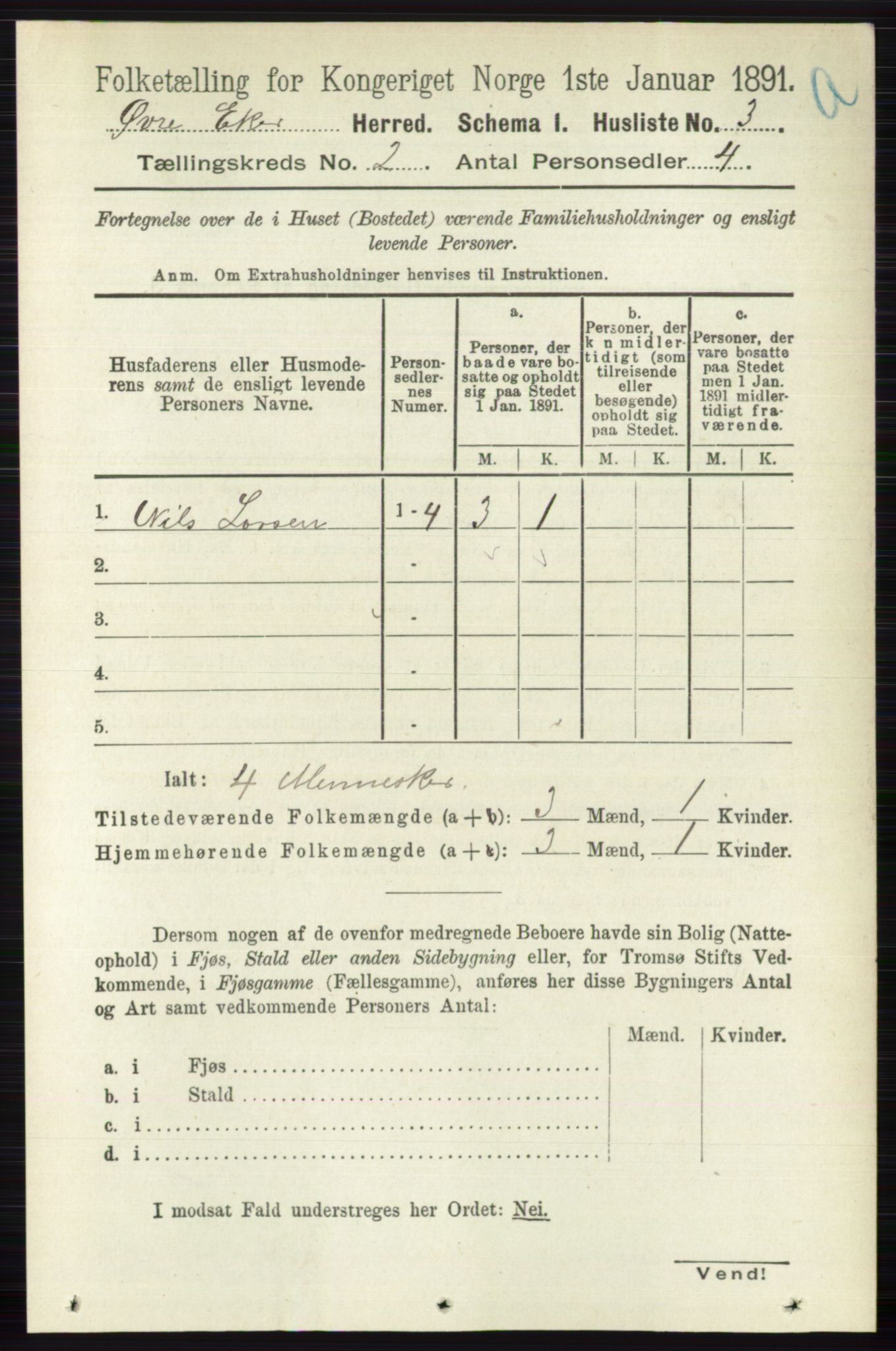 RA, 1891 census for 0624 Øvre Eiker, 1891, p. 472