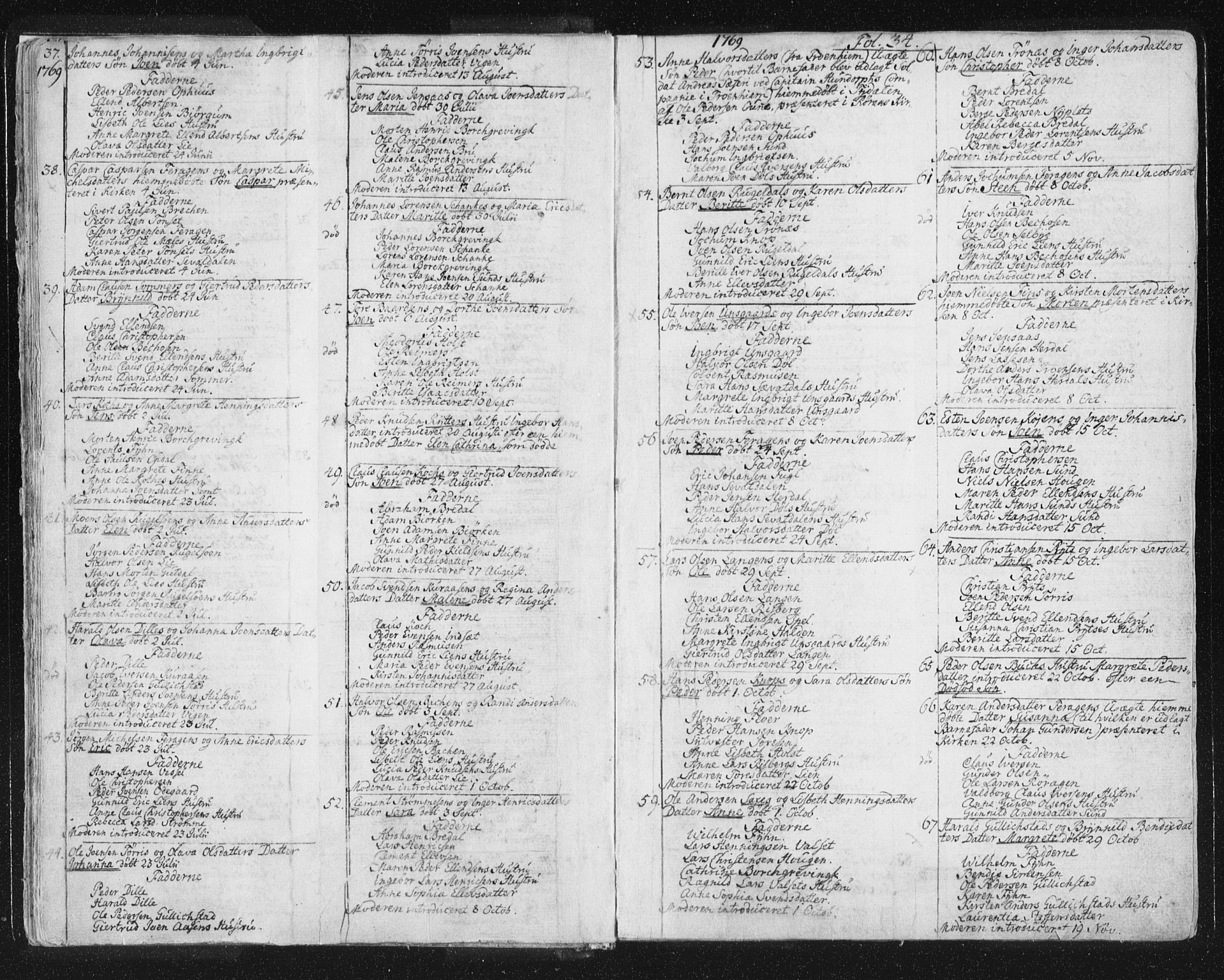 Ministerialprotokoller, klokkerbøker og fødselsregistre - Sør-Trøndelag, SAT/A-1456/681/L0926: Parish register (official) no. 681A04, 1767-1797, p. 34