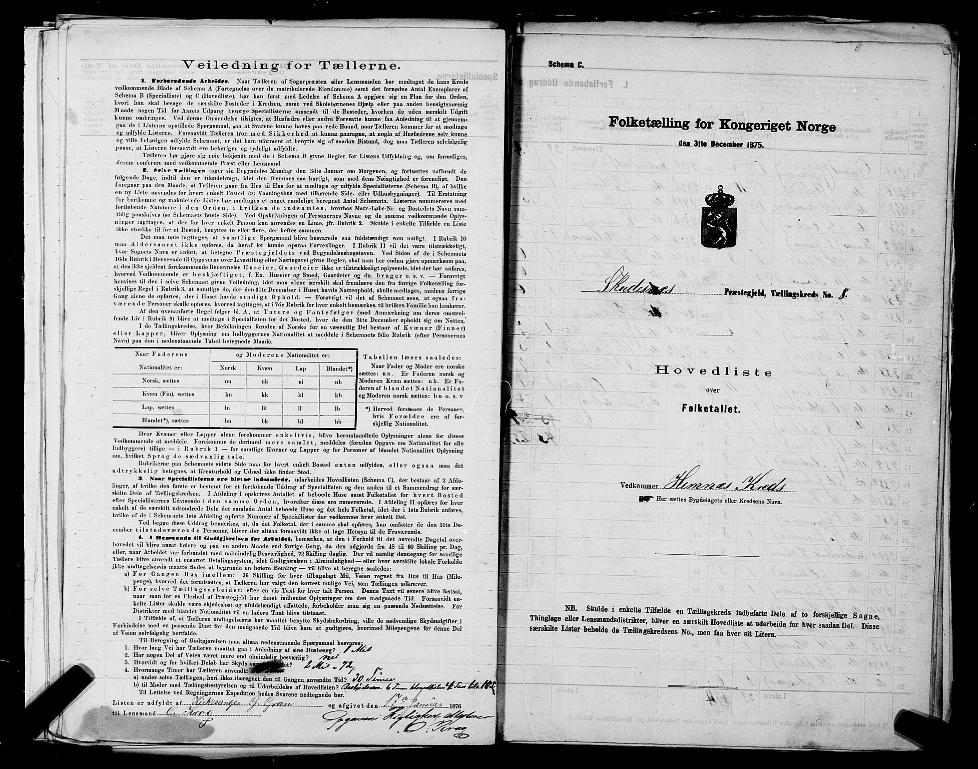 SAST, 1875 census for 1150L Skudenes/Falnes, Åkra og Ferkingstad, 1875, p. 25