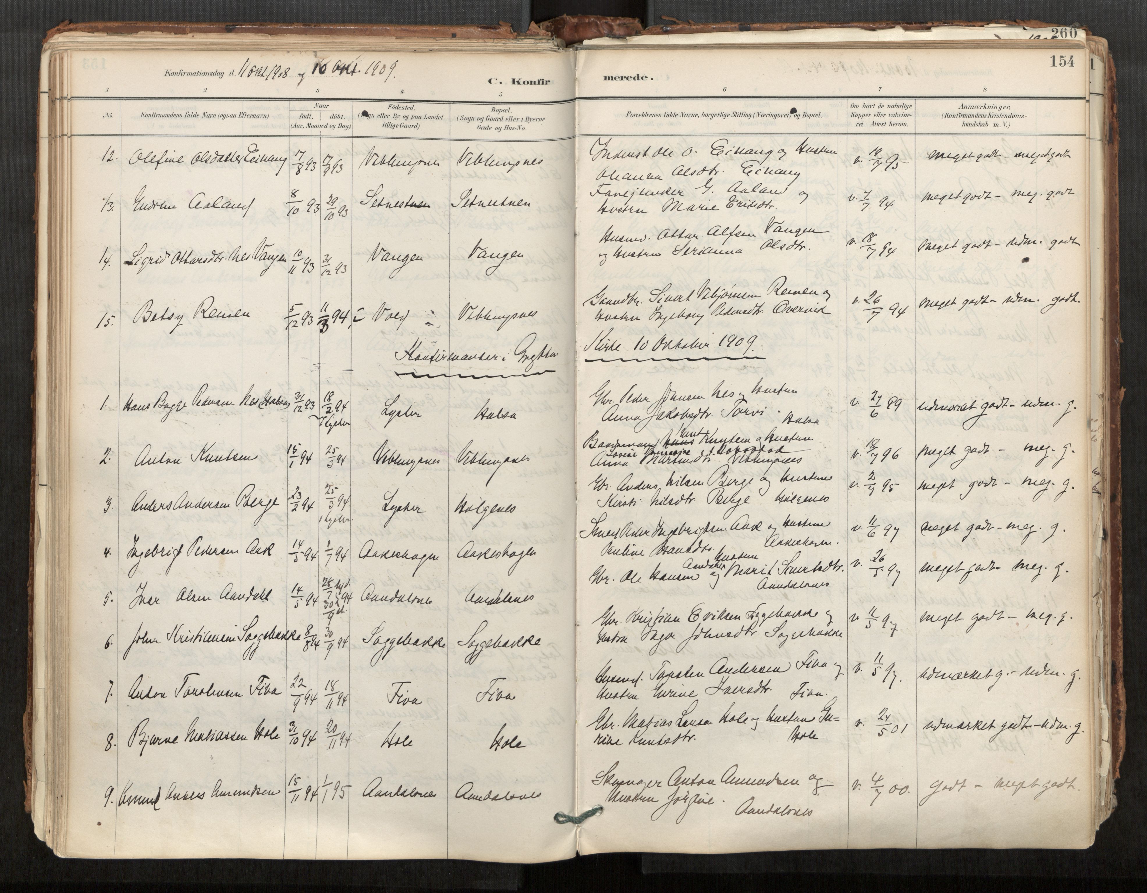 Ministerialprotokoller, klokkerbøker og fødselsregistre - Møre og Romsdal, AV/SAT-A-1454/544/L0585: Parish register (official) no. 544A06, 1887-1924, p. 154