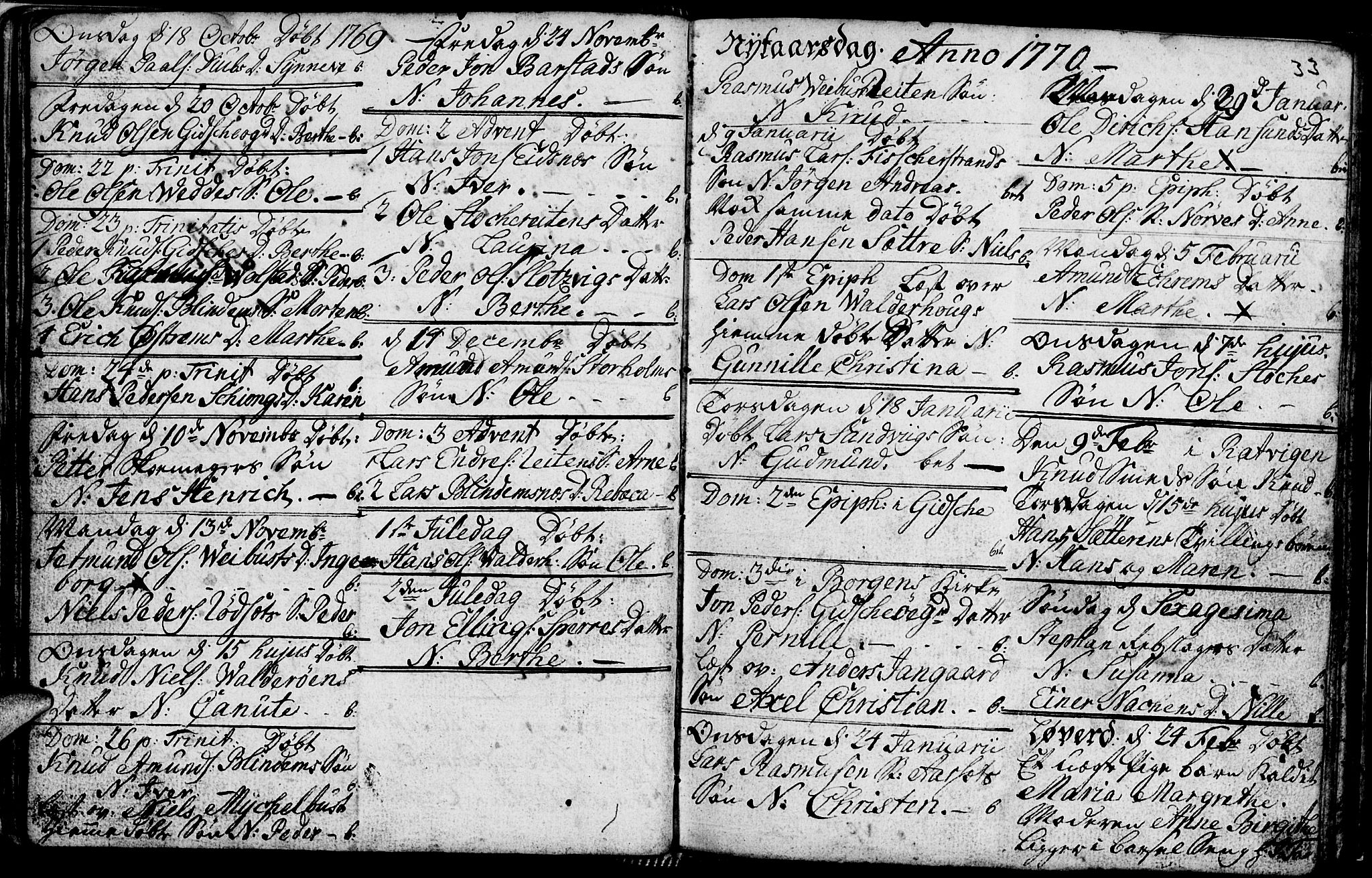 Ministerialprotokoller, klokkerbøker og fødselsregistre - Møre og Romsdal, SAT/A-1454/528/L0420: Parish register (copy) no. 528C01, 1764-1784, p. 33