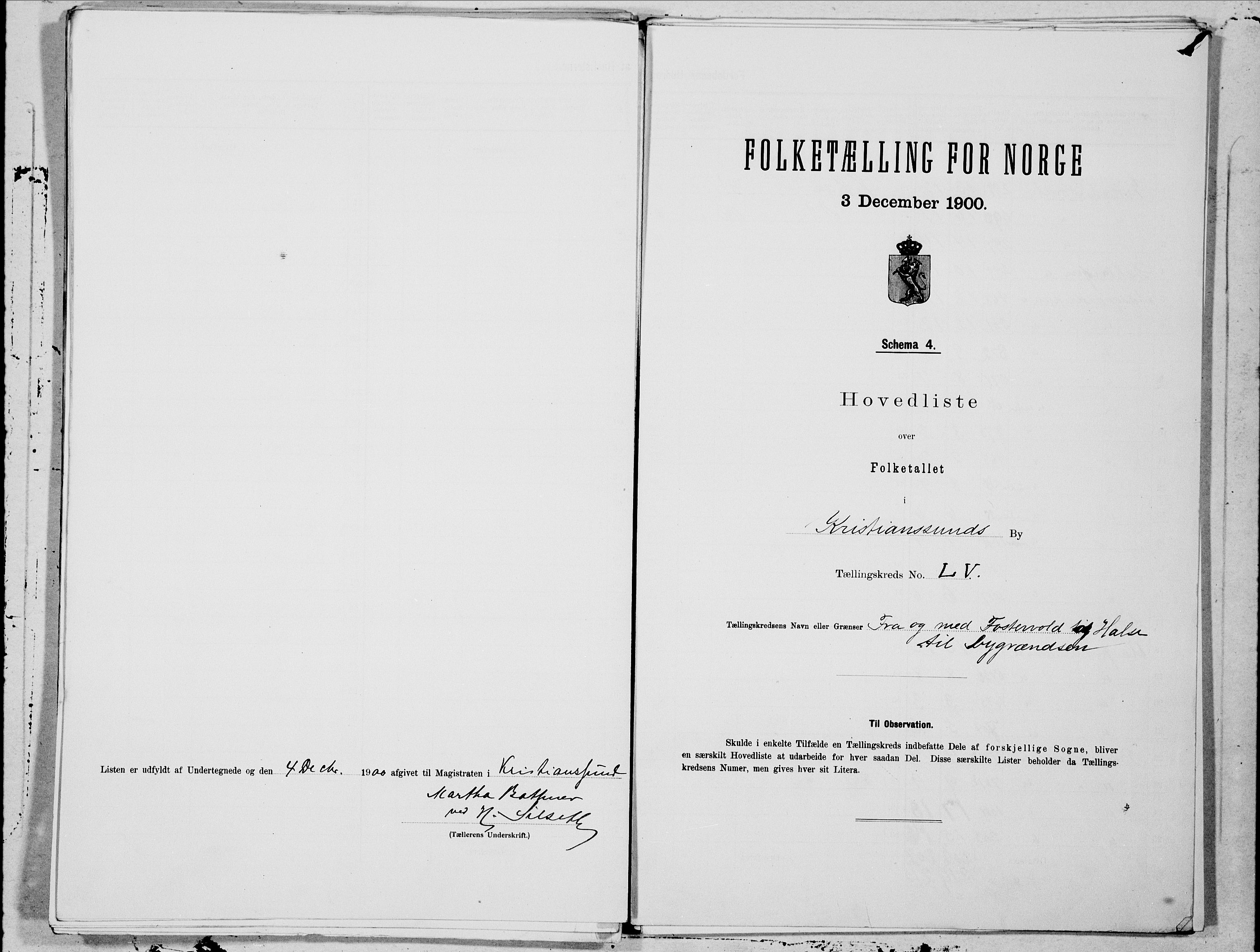 SAT, 1900 census for Kristiansund, 1900, p. 110