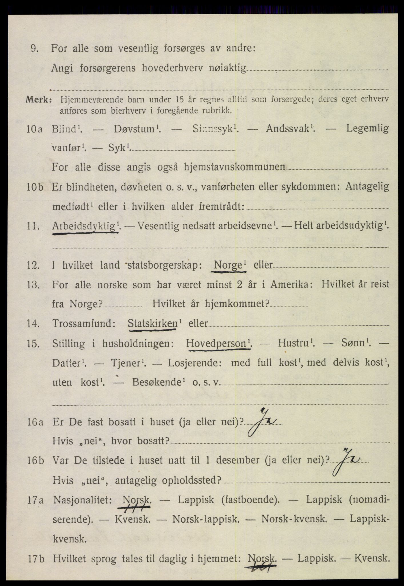 SAT, 1920 census for Nordli, 1920, p. 966