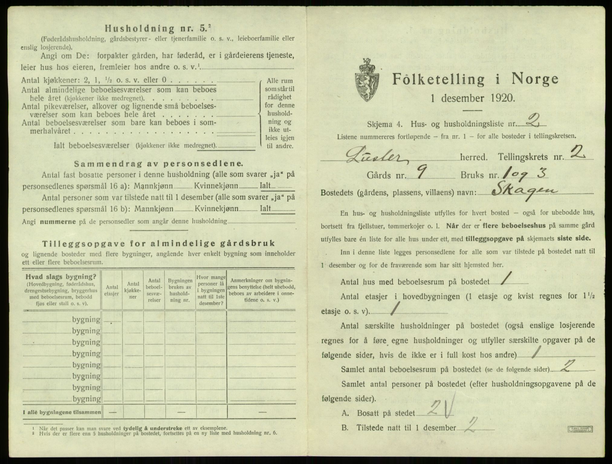 SAB, 1920 census for Luster, 1920, p. 115