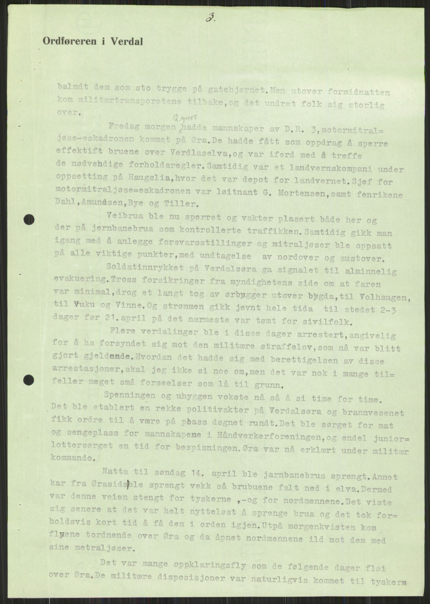 Forsvaret, Forsvarets krigshistoriske avdeling, AV/RA-RAFA-2017/Y/Ya/L0016: II-C-11-31 - Fylkesmenn.  Rapporter om krigsbegivenhetene 1940., 1940, p. 595