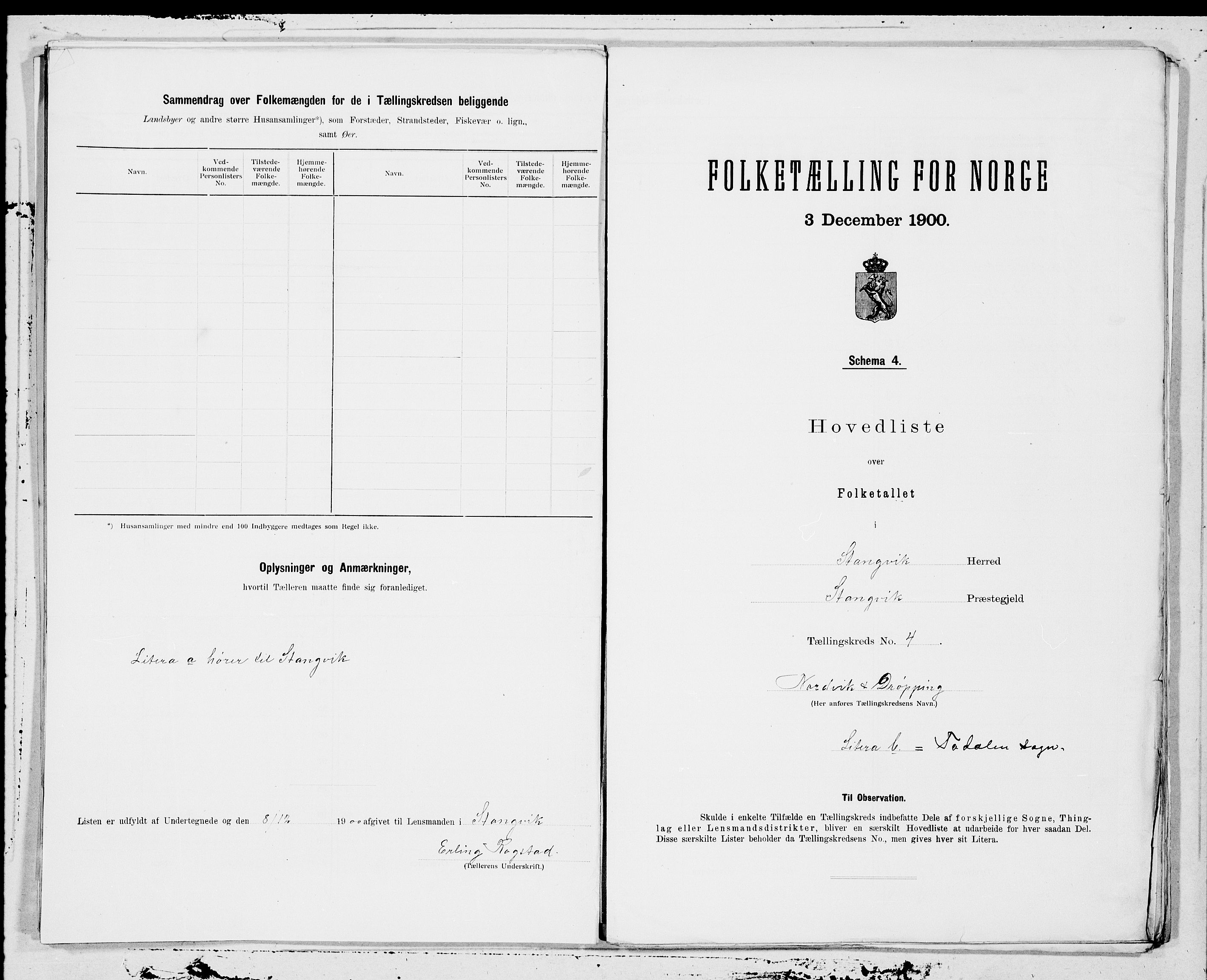 SAT, 1900 census for Stangvik, 1900, p. 10