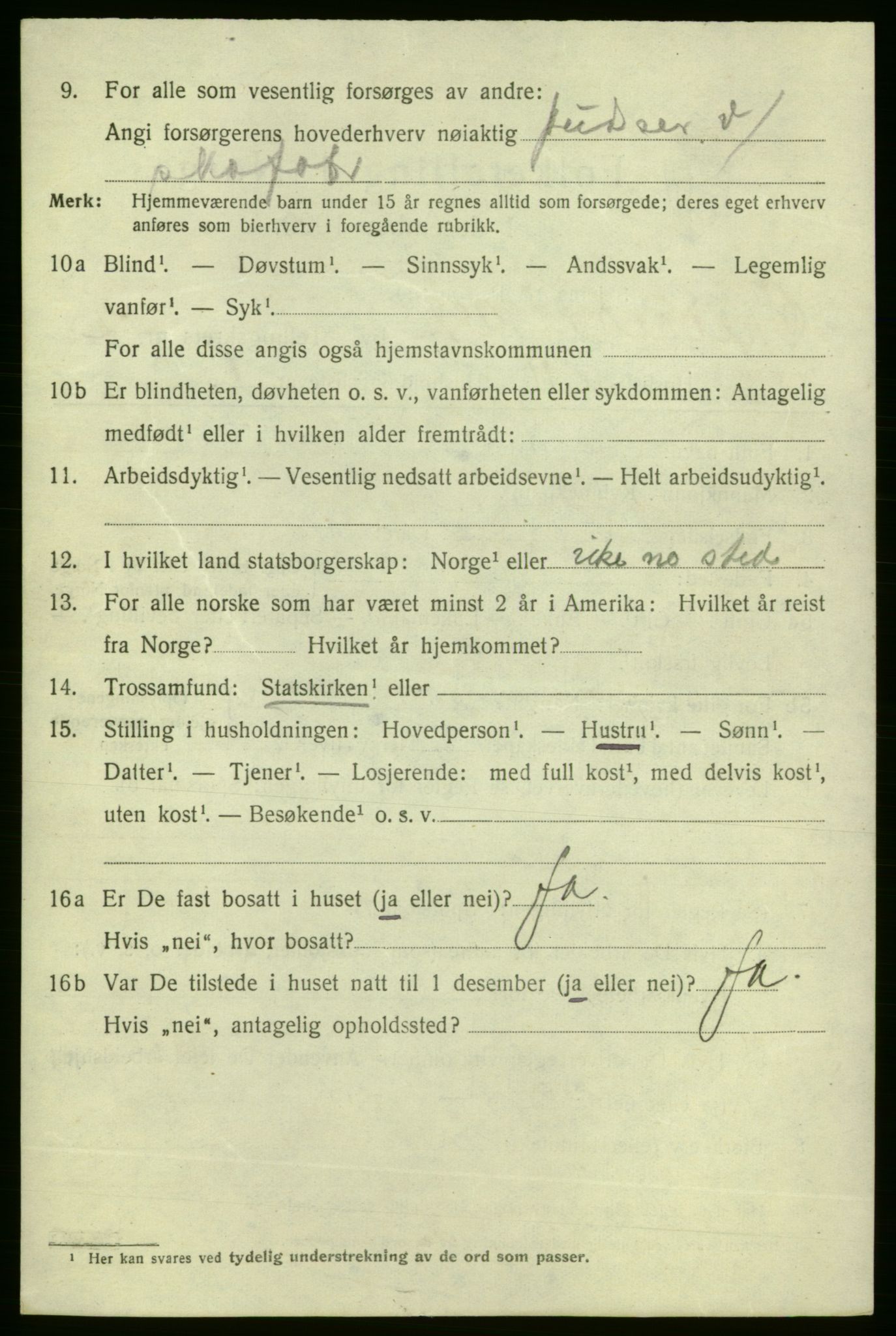 SAO, 1920 census for Fredrikshald, 1920, p. 9489