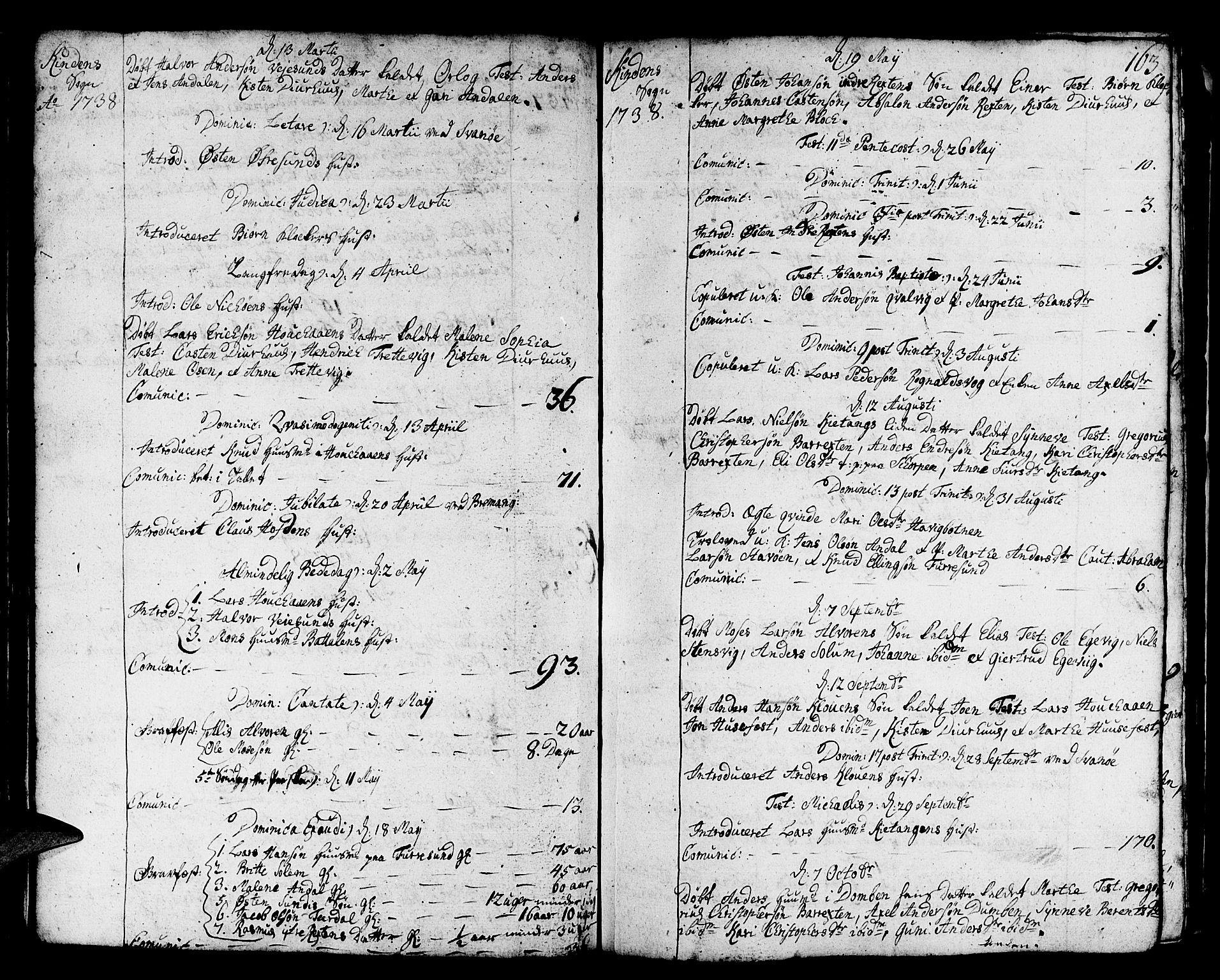 Kinn sokneprestembete, AV/SAB-A-80801/H/Haa/Haaa/L0002: Parish register (official) no. A 2, 1729-1785, p. 163