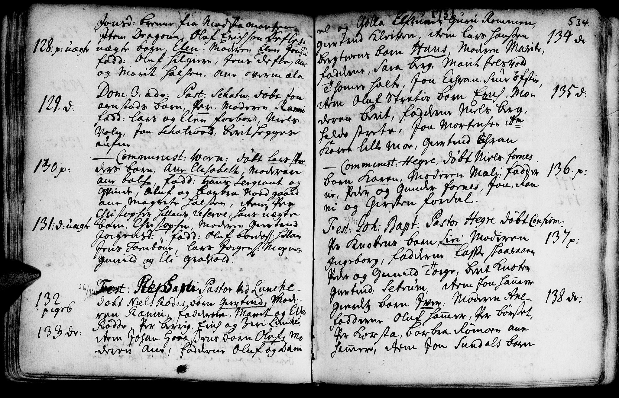 Ministerialprotokoller, klokkerbøker og fødselsregistre - Nord-Trøndelag, SAT/A-1458/709/L0055: Parish register (official) no. 709A03, 1730-1739, p. 533-534