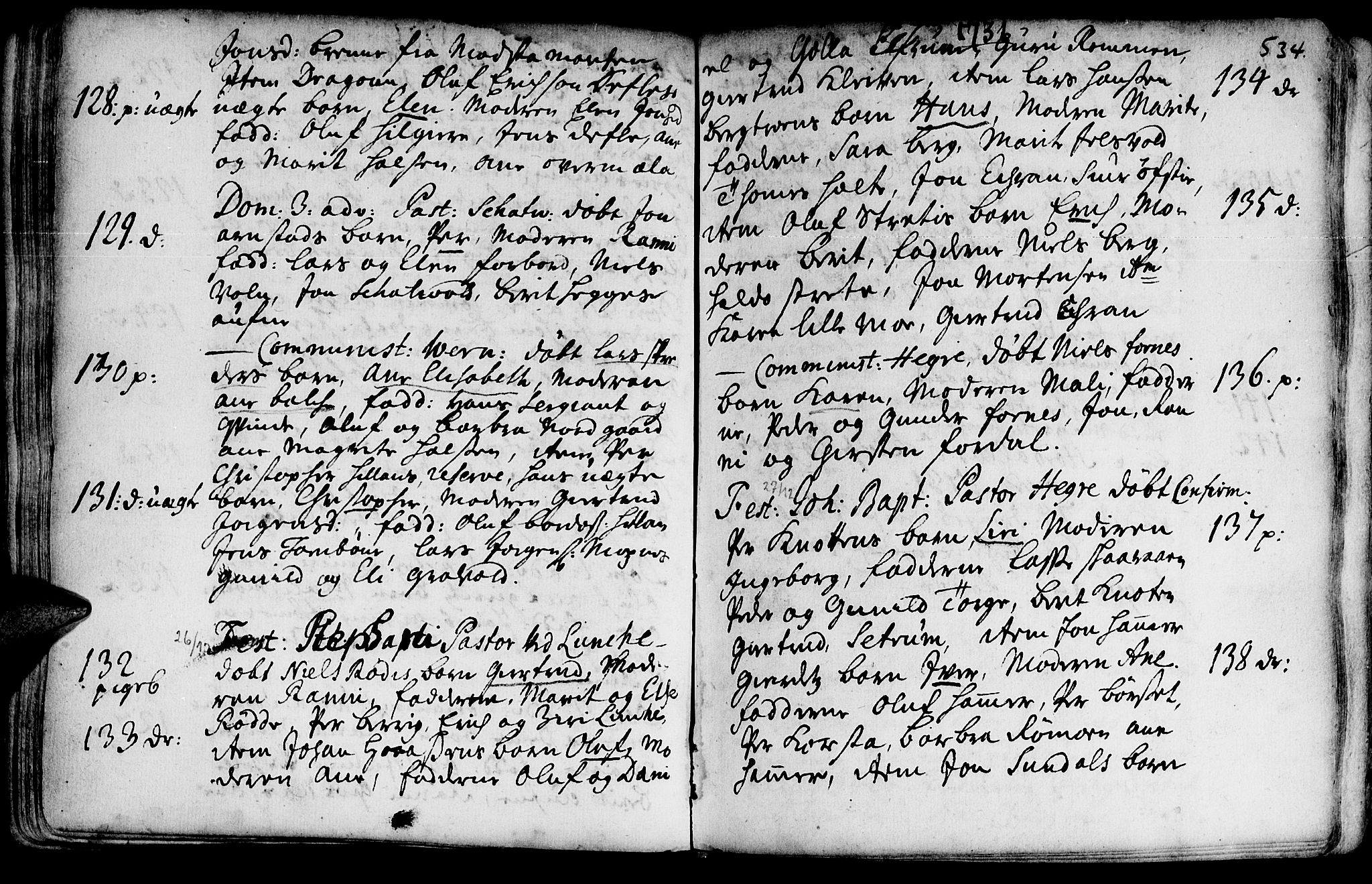 Ministerialprotokoller, klokkerbøker og fødselsregistre - Nord-Trøndelag, AV/SAT-A-1458/709/L0055: Parish register (official) no. 709A03, 1730-1739, p. 533-534