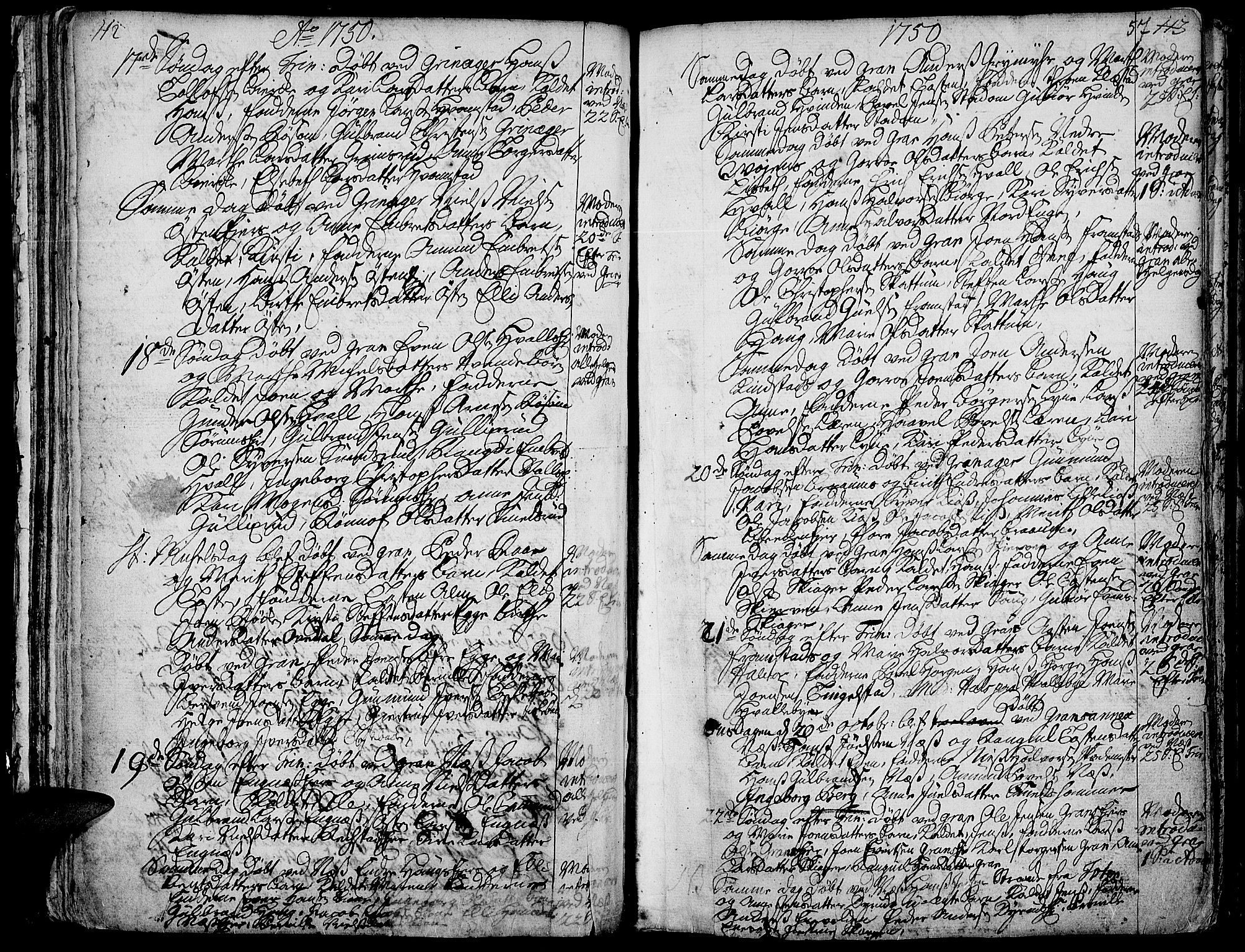 Gran prestekontor, AV/SAH-PREST-112/H/Ha/Haa/L0003: Parish register (official) no. 3, 1745-1758, p. 57