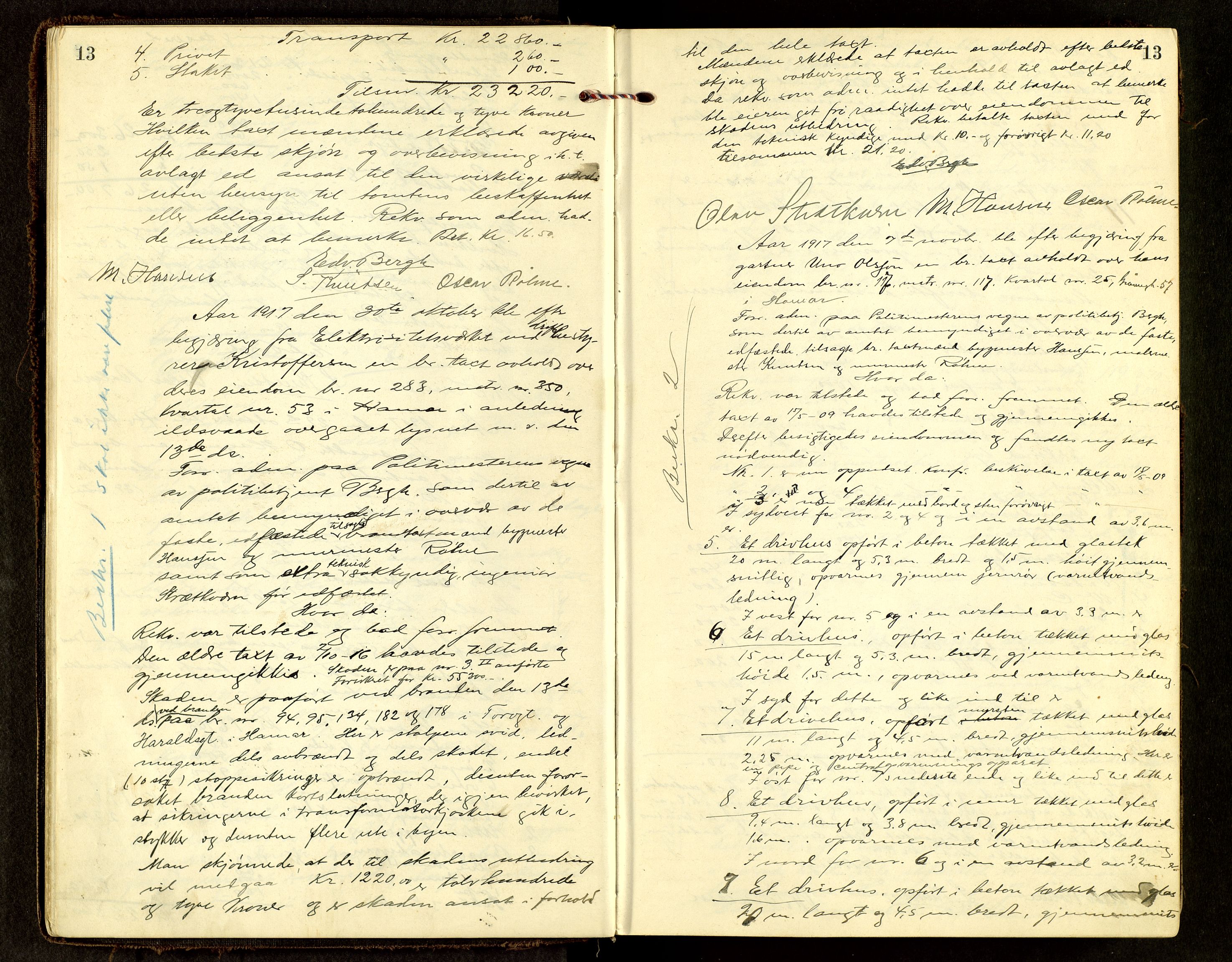 Norges Brannkasse, Hamar, AV/SAH-NBRANH-006/F/Fa/L0008: Branntakstprotokoll, 1917-1927, p. 13