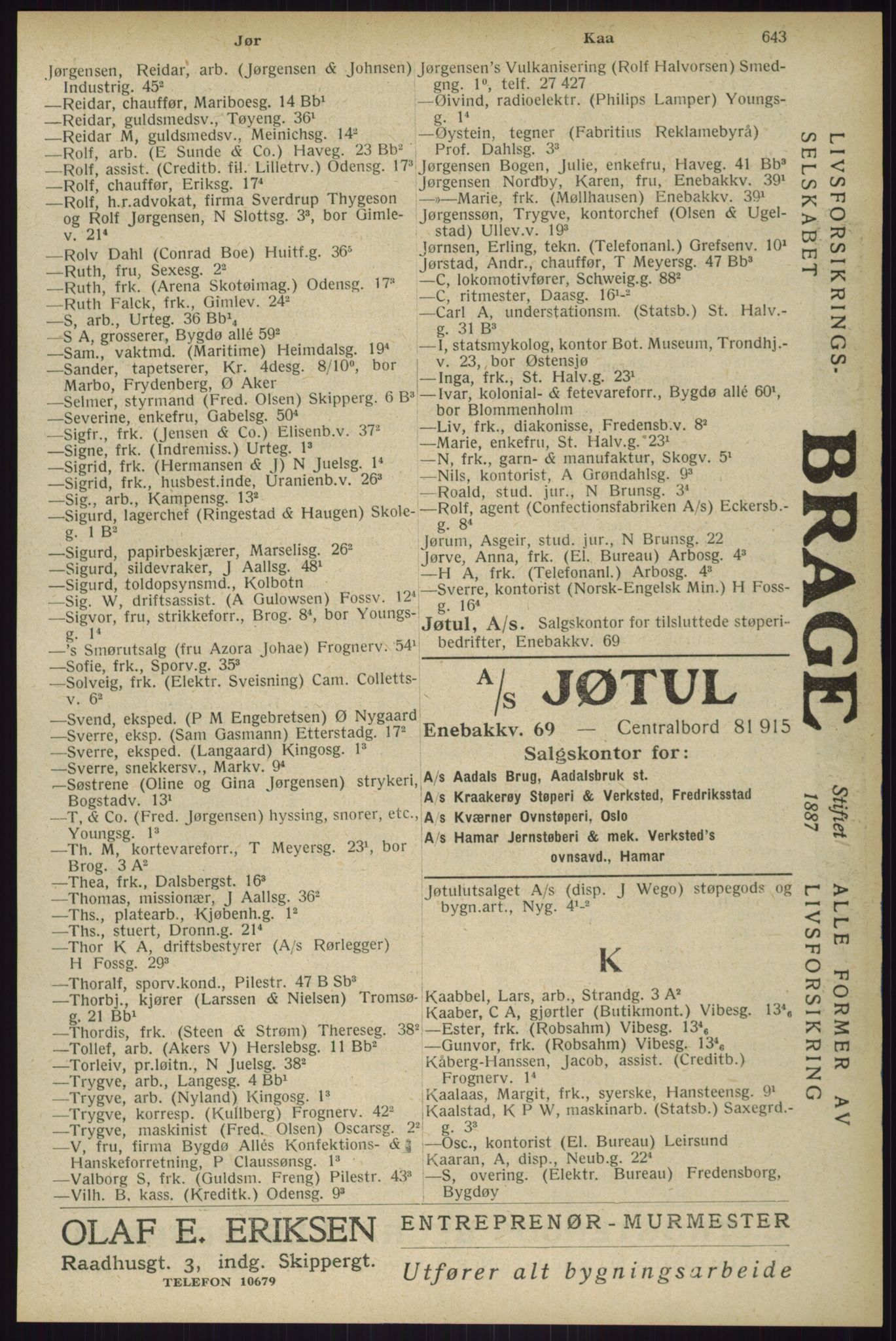 Kristiania/Oslo adressebok, PUBL/-, 1929, p. 643