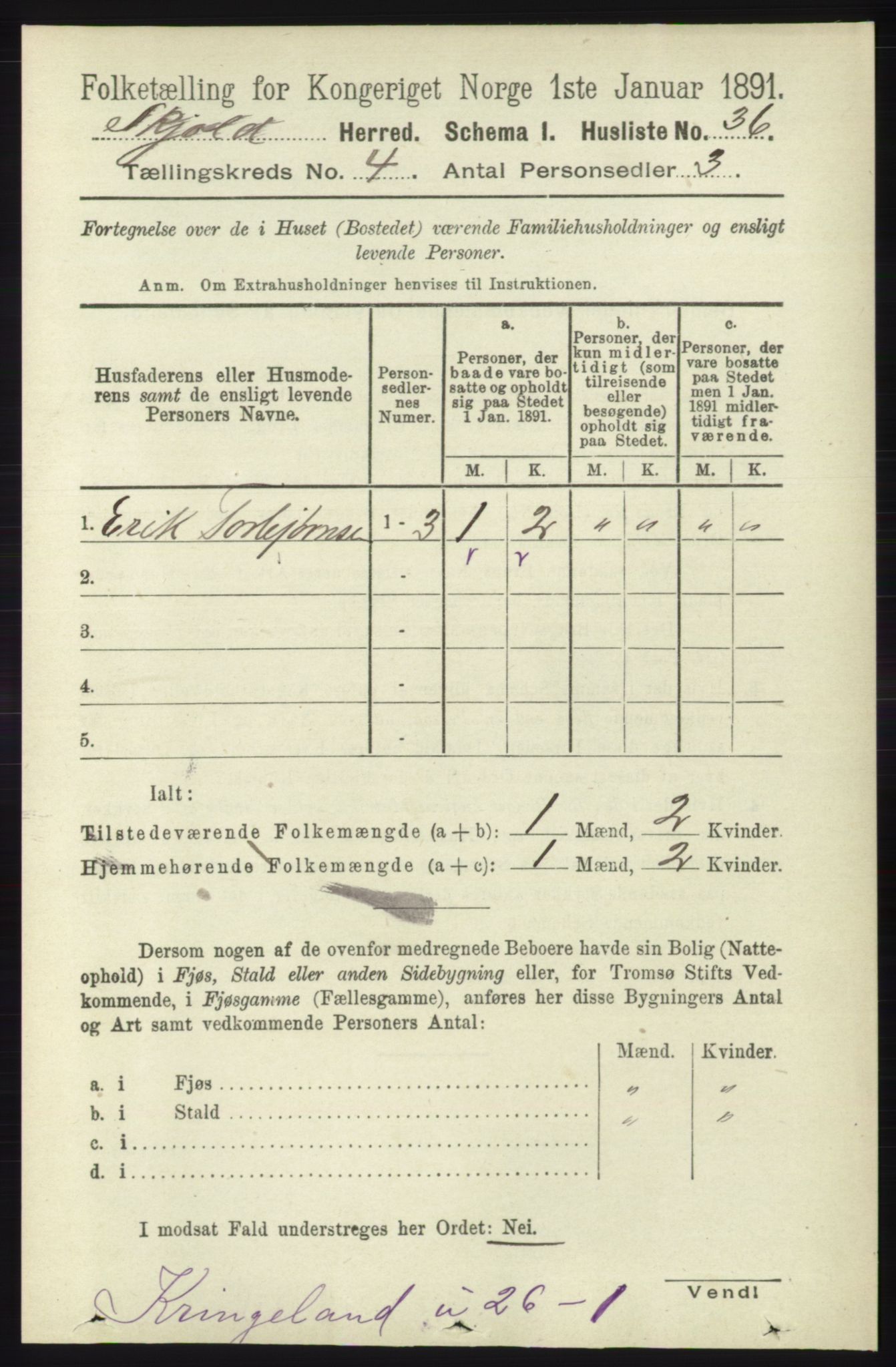 RA, 1891 census for 1154 Skjold, 1891, p. 546