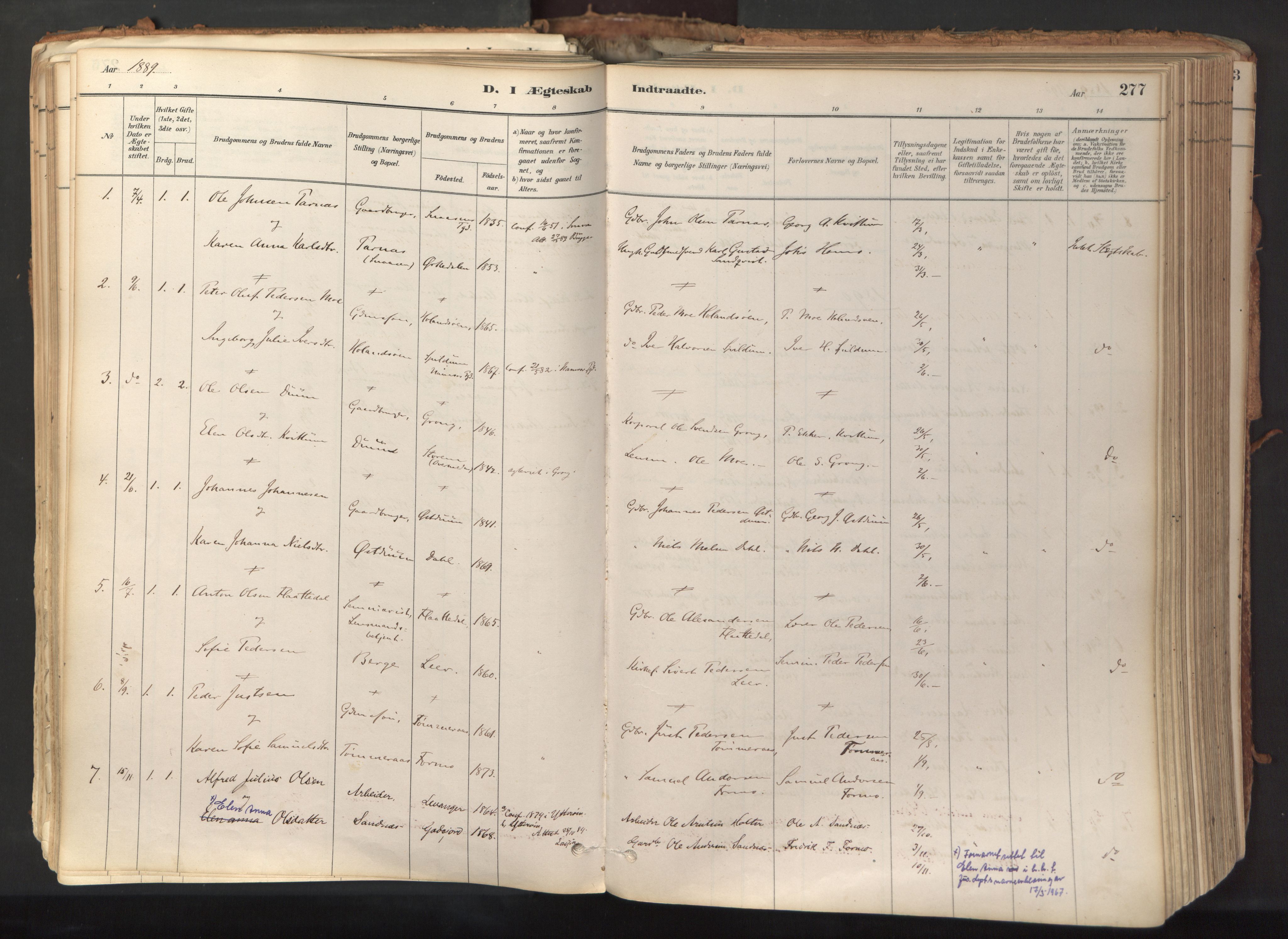 Ministerialprotokoller, klokkerbøker og fødselsregistre - Nord-Trøndelag, AV/SAT-A-1458/758/L0519: Parish register (official) no. 758A04, 1880-1926, p. 277