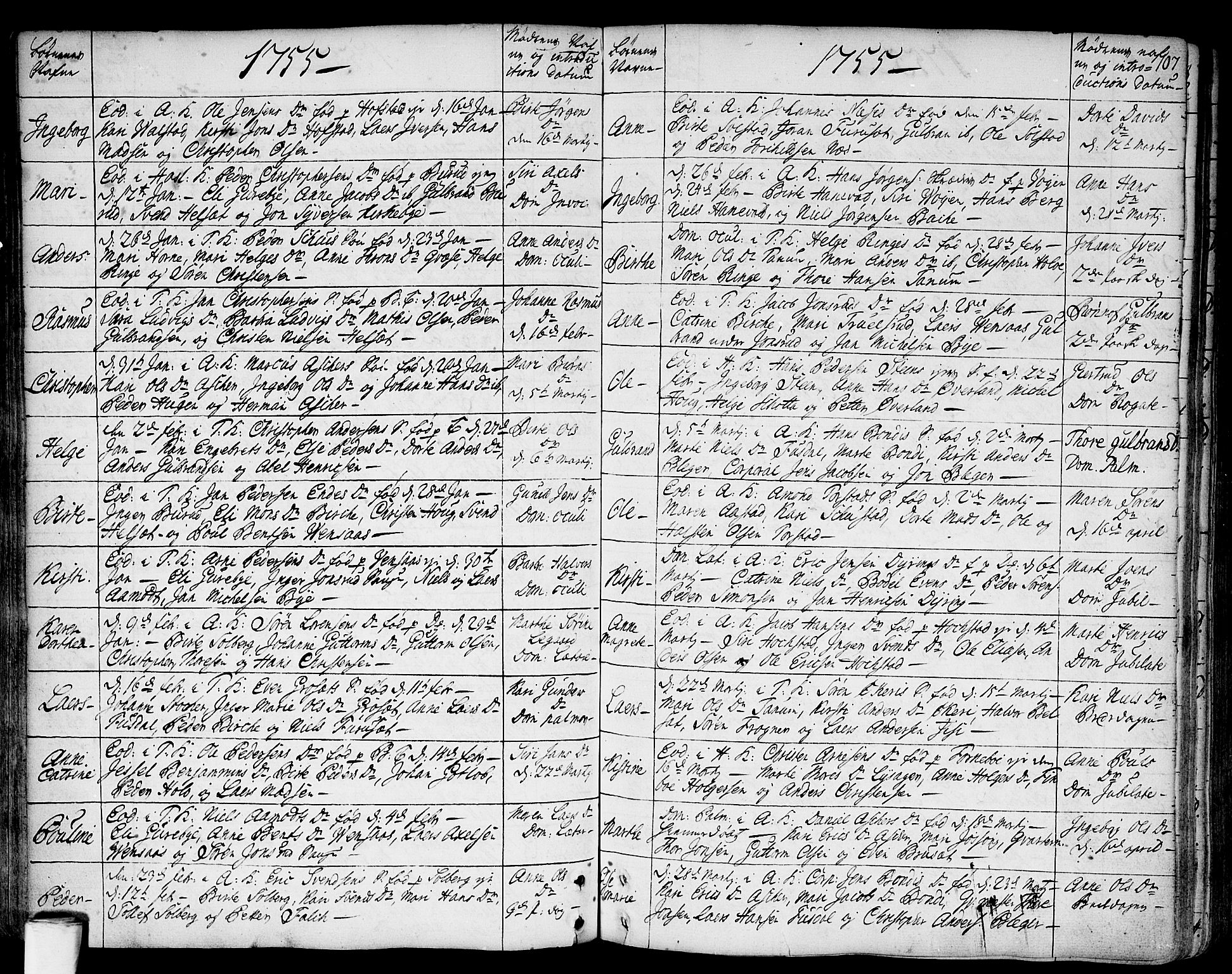 Asker prestekontor Kirkebøker, SAO/A-10256a/F/Fa/L0002: Parish register (official) no. I 2, 1733-1766, p. 107