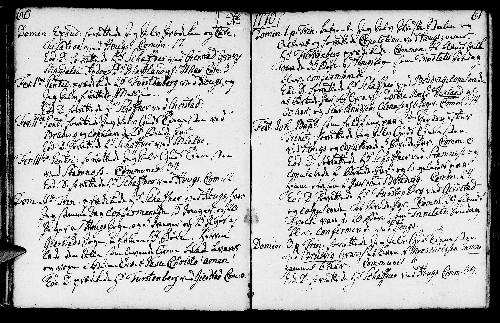 Haus sokneprestembete, AV/SAB-A-75601/H/Haa: Parish register (official) no. A 9, 1767-1781, p. 60-61