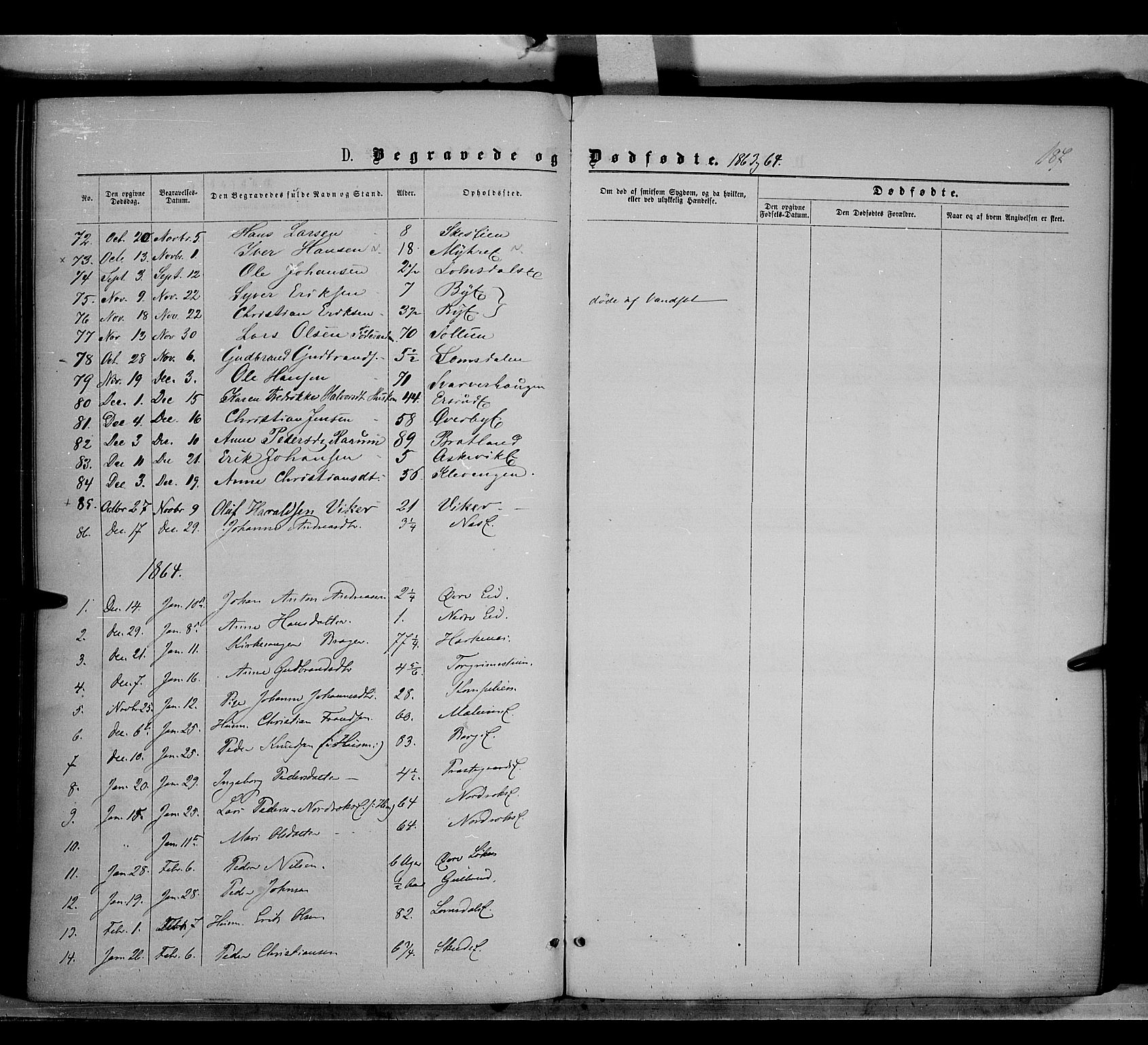 Søndre Land prestekontor, SAH/PREST-122/K/L0001: Parish register (official) no. 1, 1860-1877, p. 187
