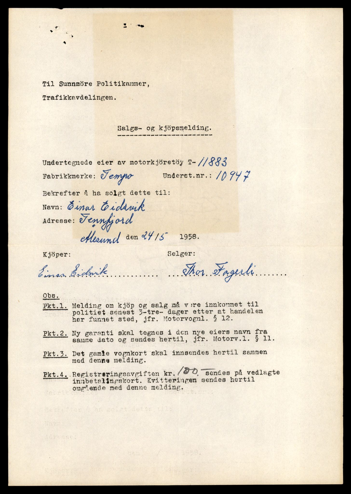 Møre og Romsdal vegkontor - Ålesund trafikkstasjon, AV/SAT-A-4099/F/Fe/L0031: Registreringskort for kjøretøy T 11800 - T 11996, 1927-1998, p. 1525