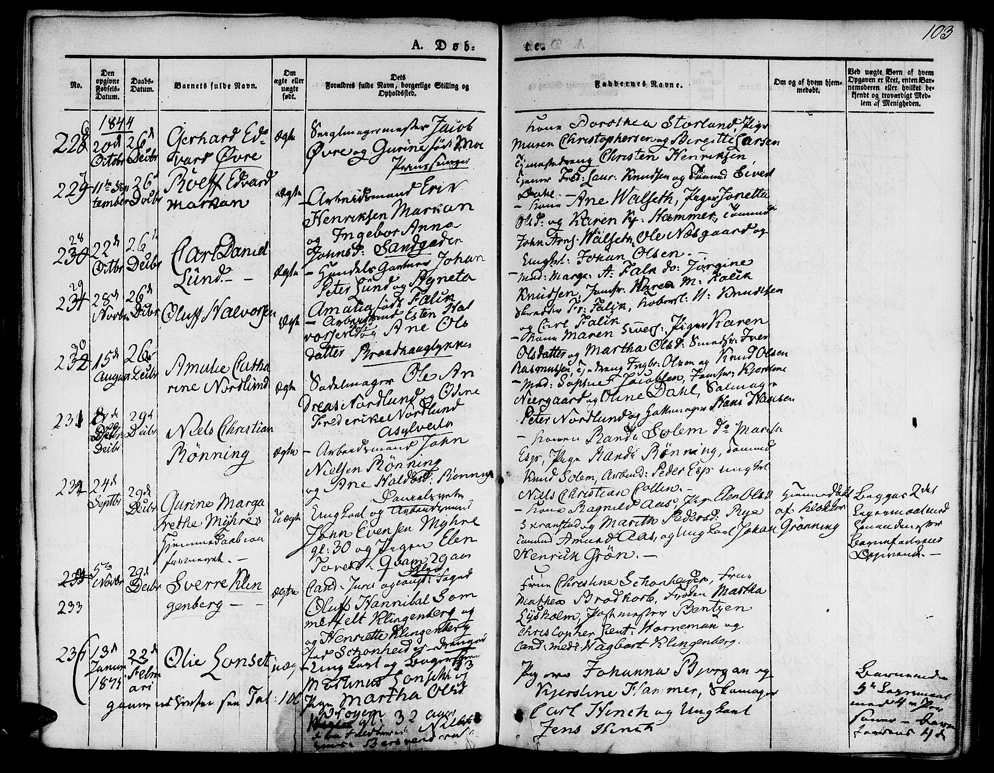 Ministerialprotokoller, klokkerbøker og fødselsregistre - Sør-Trøndelag, SAT/A-1456/601/L0048: Parish register (official) no. 601A16, 1840-1847, p. 103