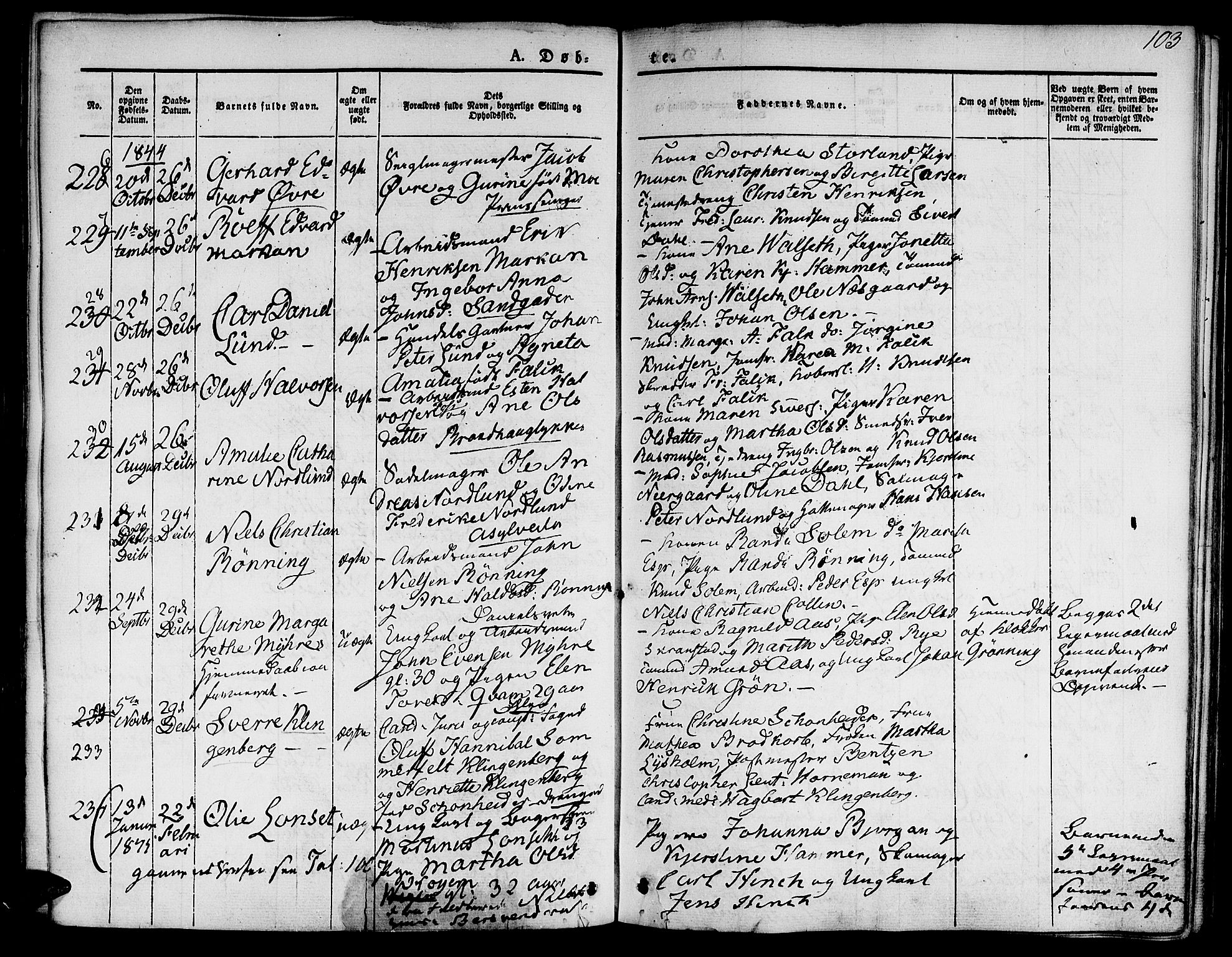 Ministerialprotokoller, klokkerbøker og fødselsregistre - Sør-Trøndelag, AV/SAT-A-1456/601/L0048: Parish register (official) no. 601A16, 1840-1847, p. 103