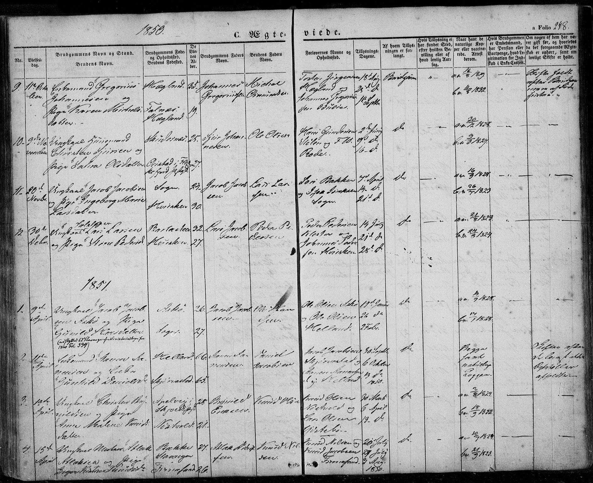 Rennesøy sokneprestkontor, AV/SAST-A -101827/H/Ha/Haa/L0005: Parish register (official) no. A 5, 1838-1859, p. 248