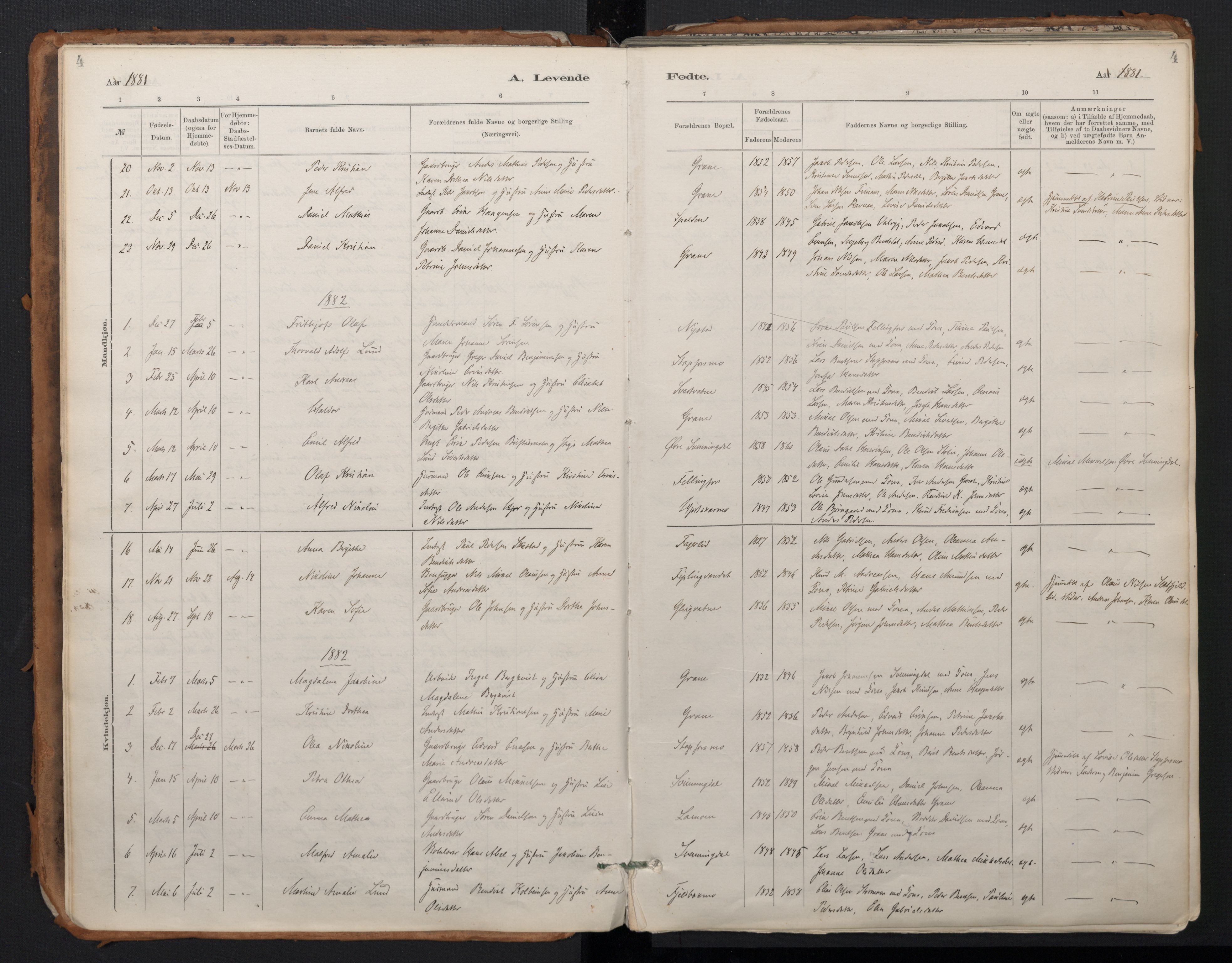 Ministerialprotokoller, klokkerbøker og fødselsregistre - Nordland, SAT/A-1459/824/L0338: Parish register (official) no. 824A01, 1880-1915, p. 4