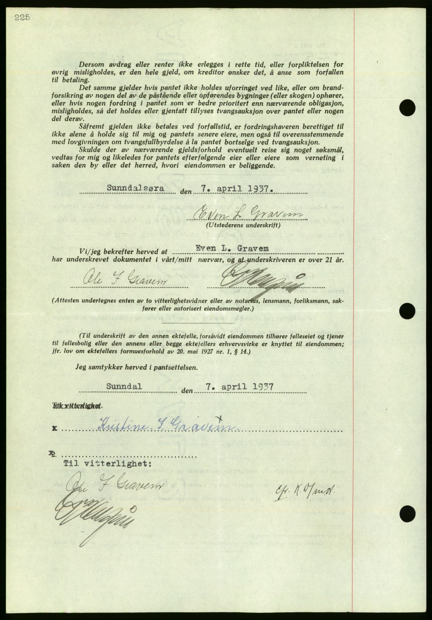 Nordmøre sorenskriveri, AV/SAT-A-4132/1/2/2Ca/L0091: Mortgage book no. B81, 1937-1937, Diary no: : 919/1937