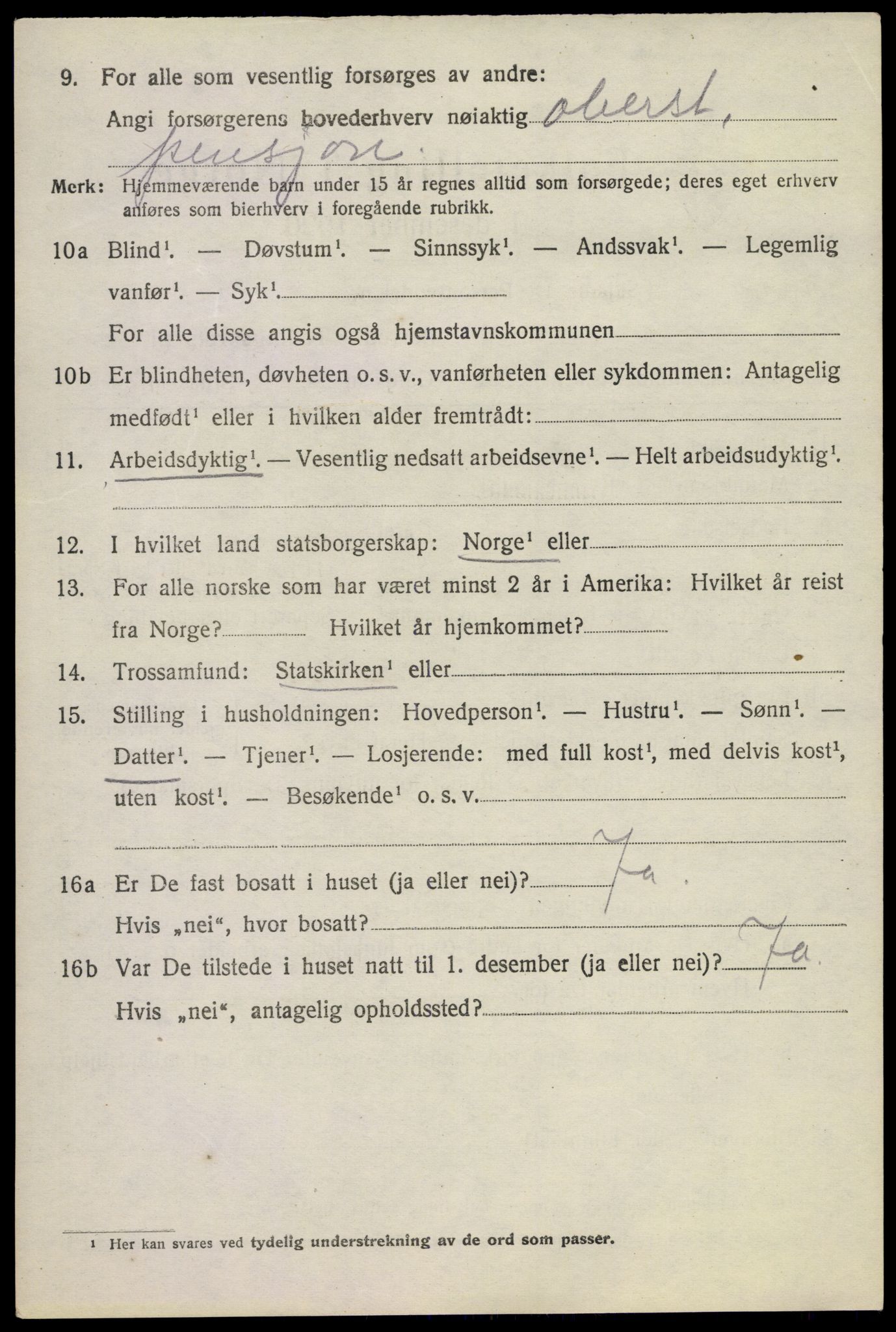 SAKO, 1920 census for Lier, 1920, p. 9665