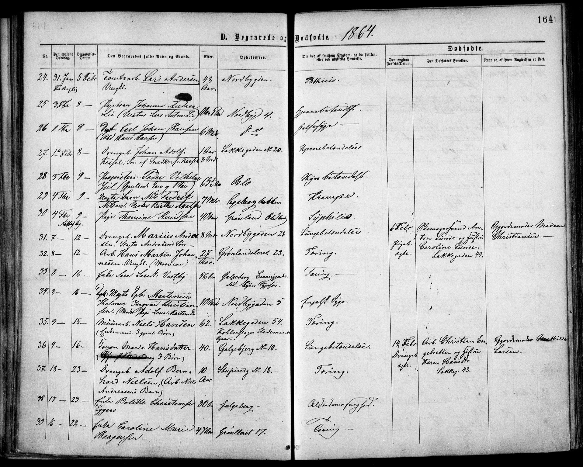 Grønland prestekontor Kirkebøker, SAO/A-10848/F/Fa/L0003: Parish register (official) no. 3, 1862-1868, p. 164