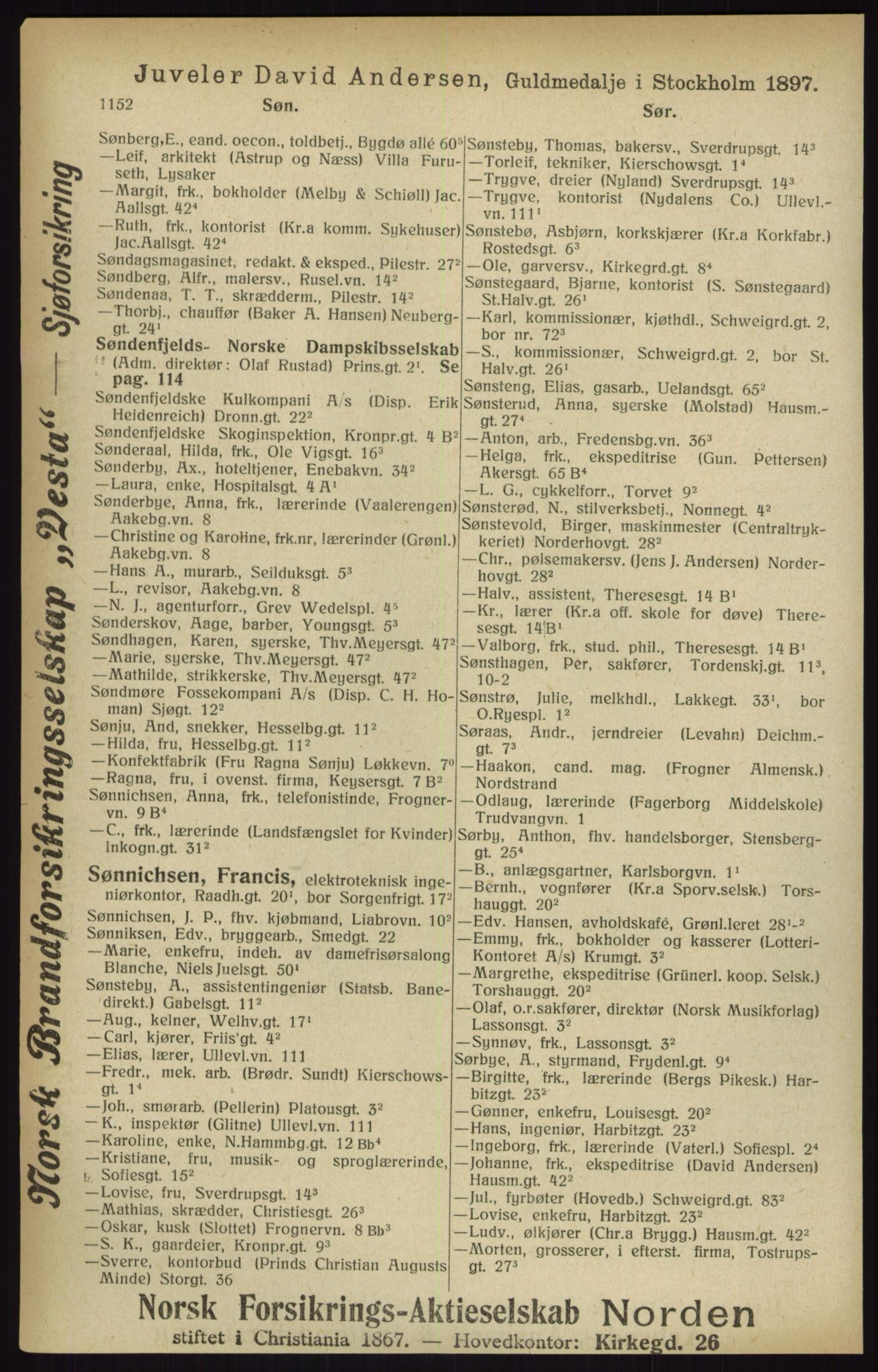 Kristiania/Oslo adressebok, PUBL/-, 1916, p. 1152