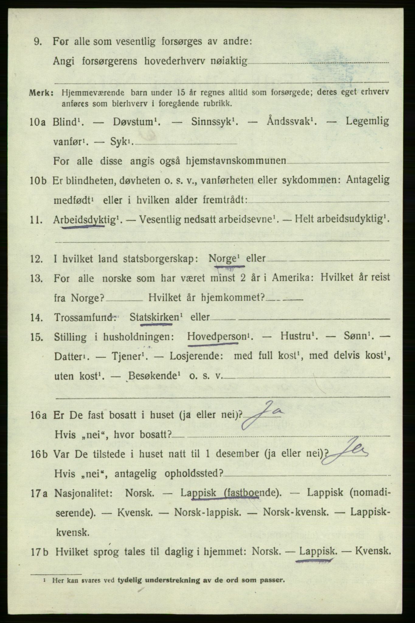 SATØ, 1920 census for , 1920, p. 1591
