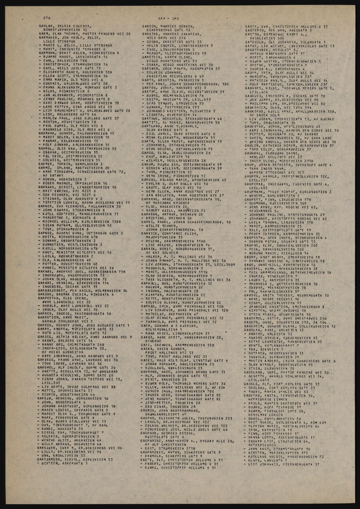 Kristiania/Oslo adressebok, PUBL/-, 1982-1983, p. 270