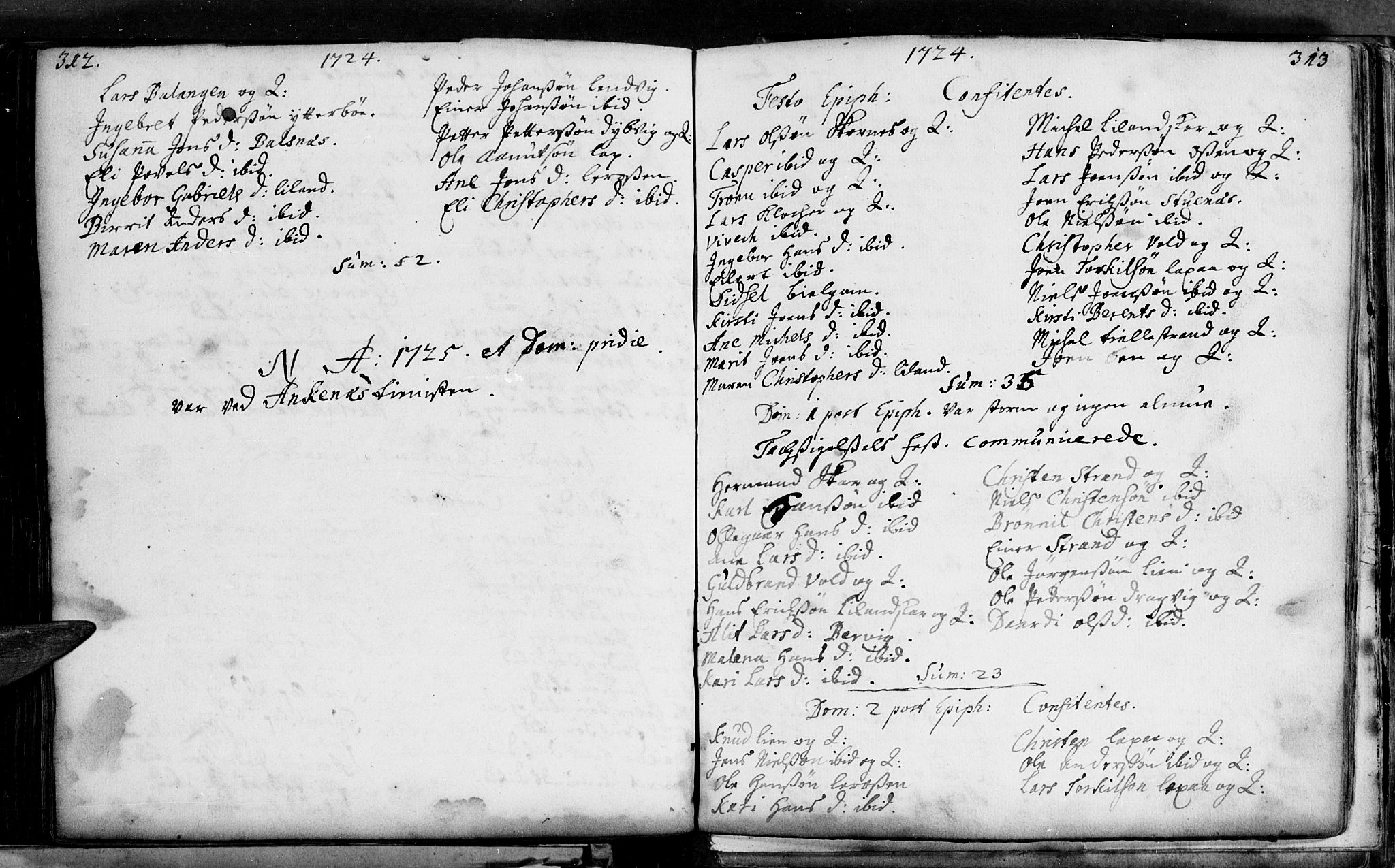 Ministerialprotokoller, klokkerbøker og fødselsregistre - Nordland, AV/SAT-A-1459/863/L0890: Parish register (official) no. 863A02, 1714-1732, p. 312-313