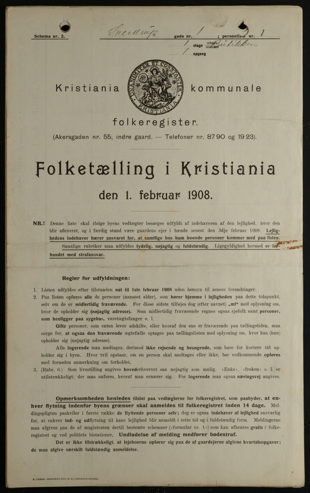 OBA, Municipal Census 1908 for Kristiania, 1908, p. 94299