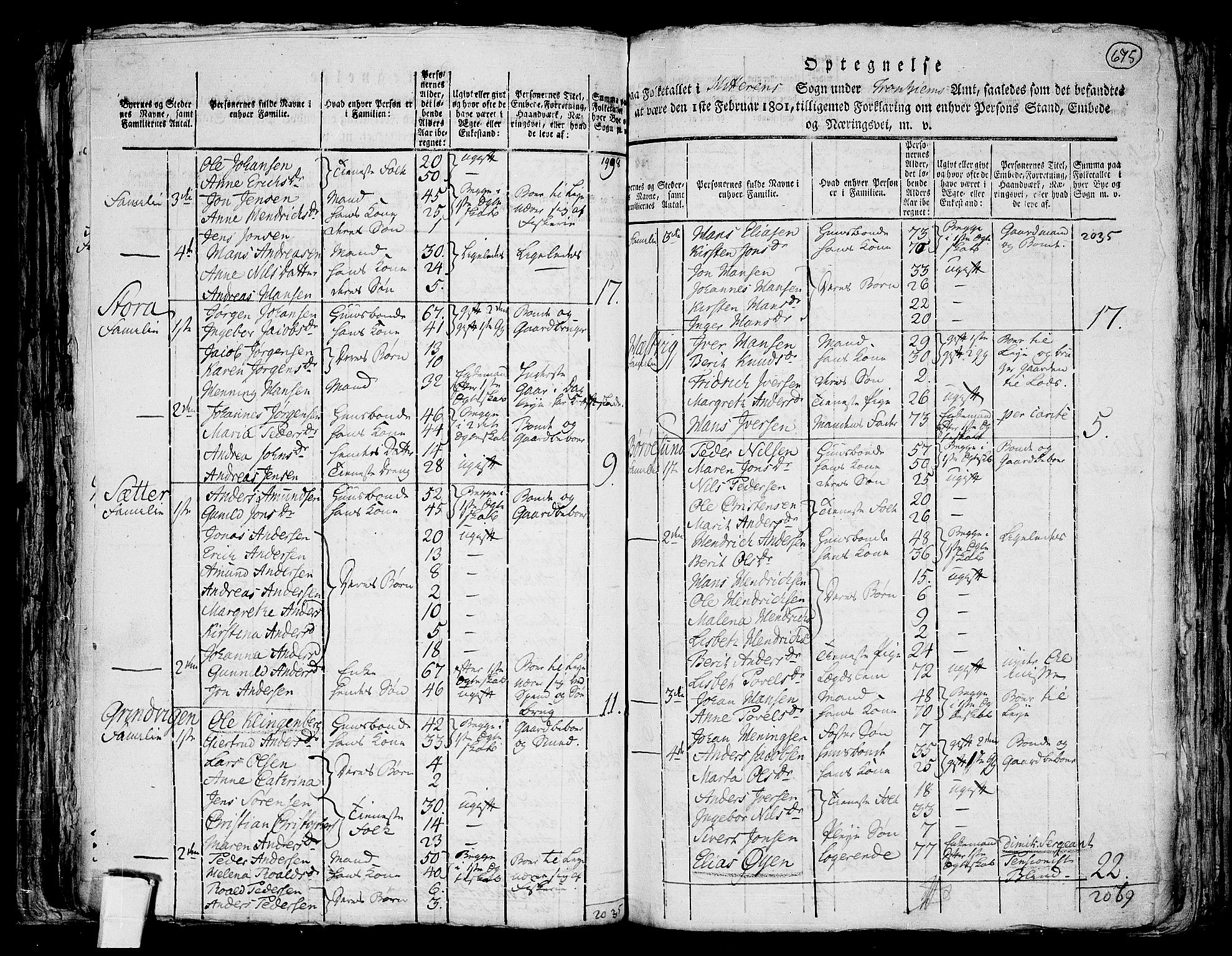 RA, 1801 census for 1617P Hitra, 1801, p. 674b-675a