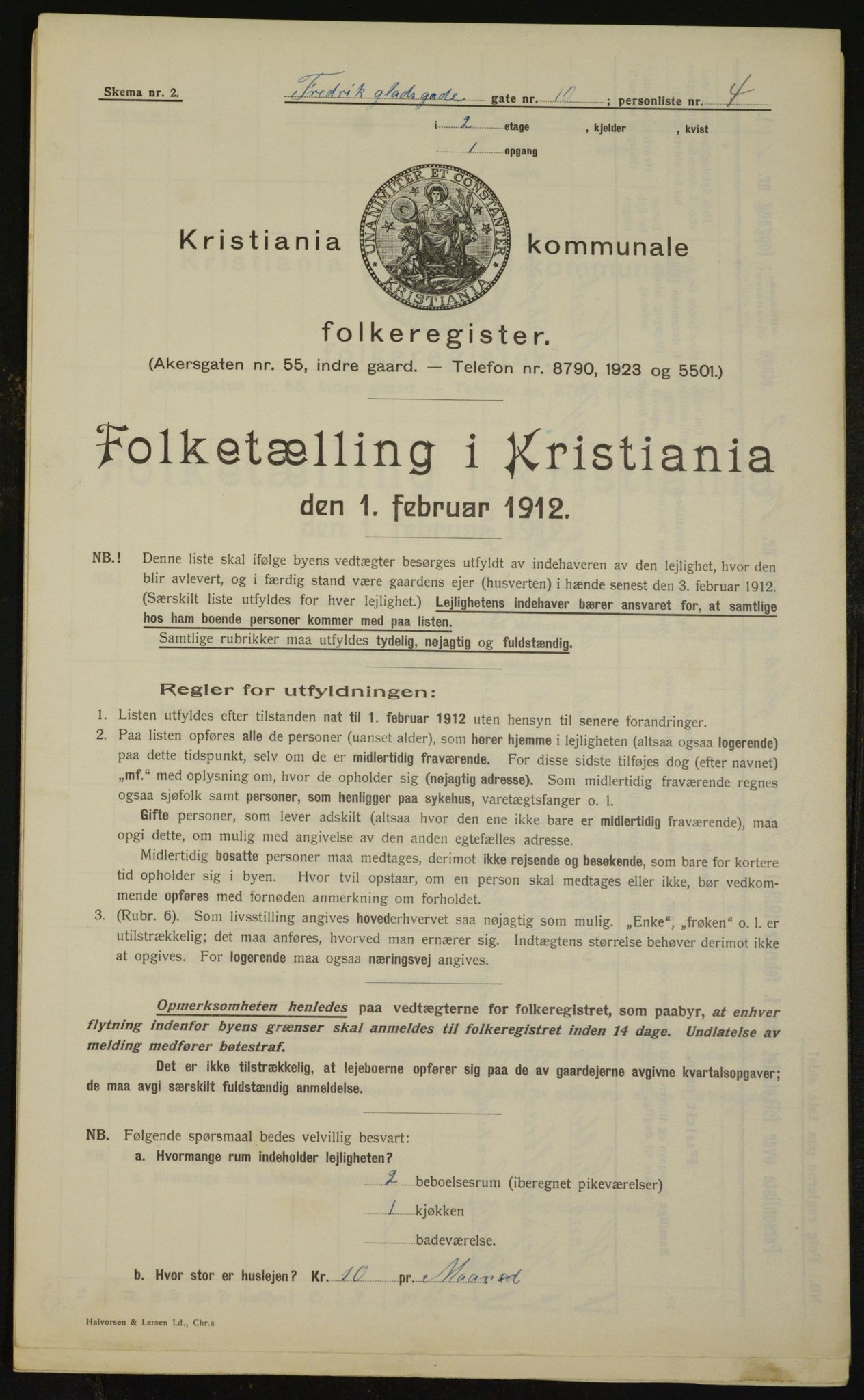 OBA, Municipal Census 1912 for Kristiania, 1912, p. 26560