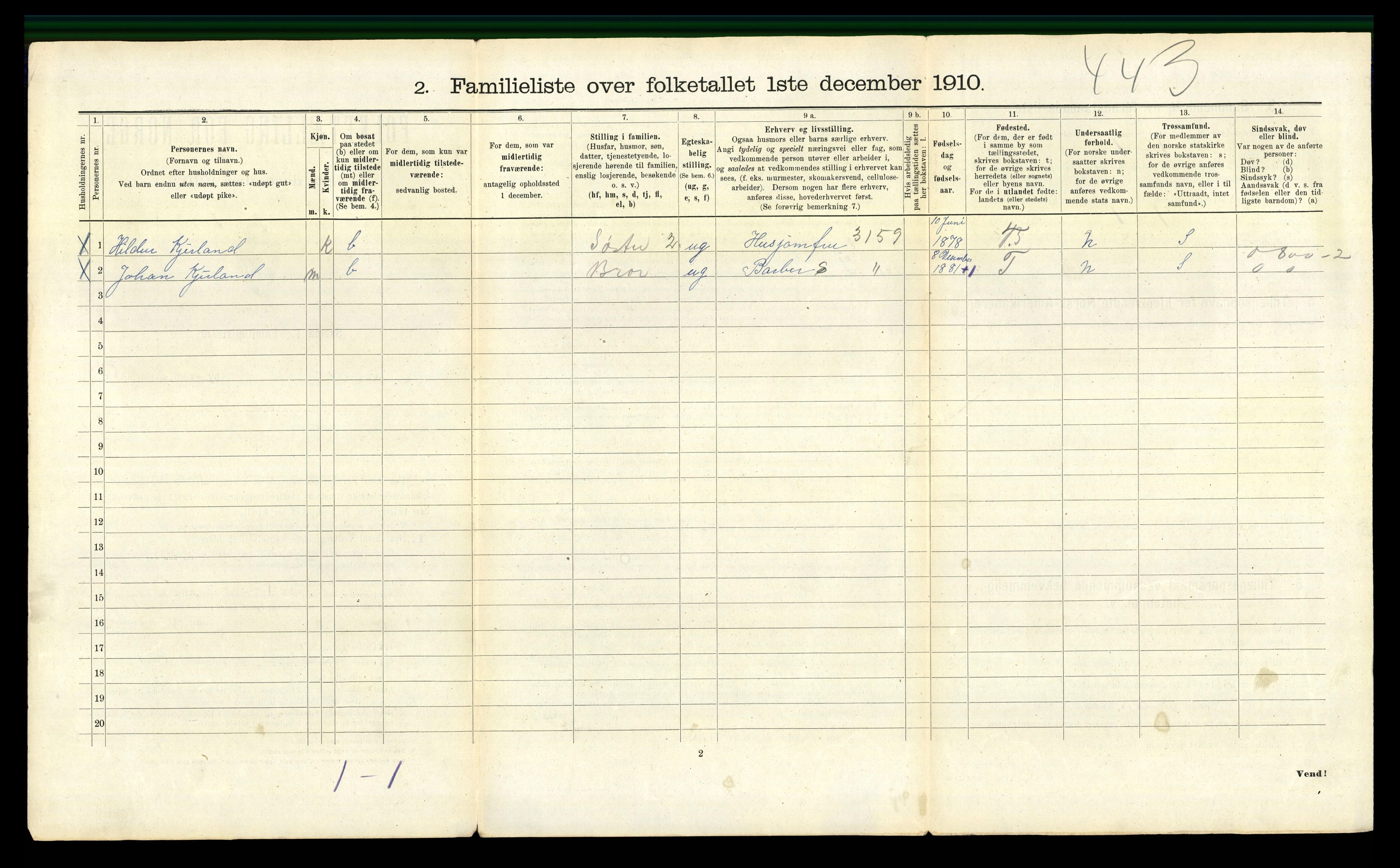 RA, 1910 census for Bergen, 1910, p. 12332