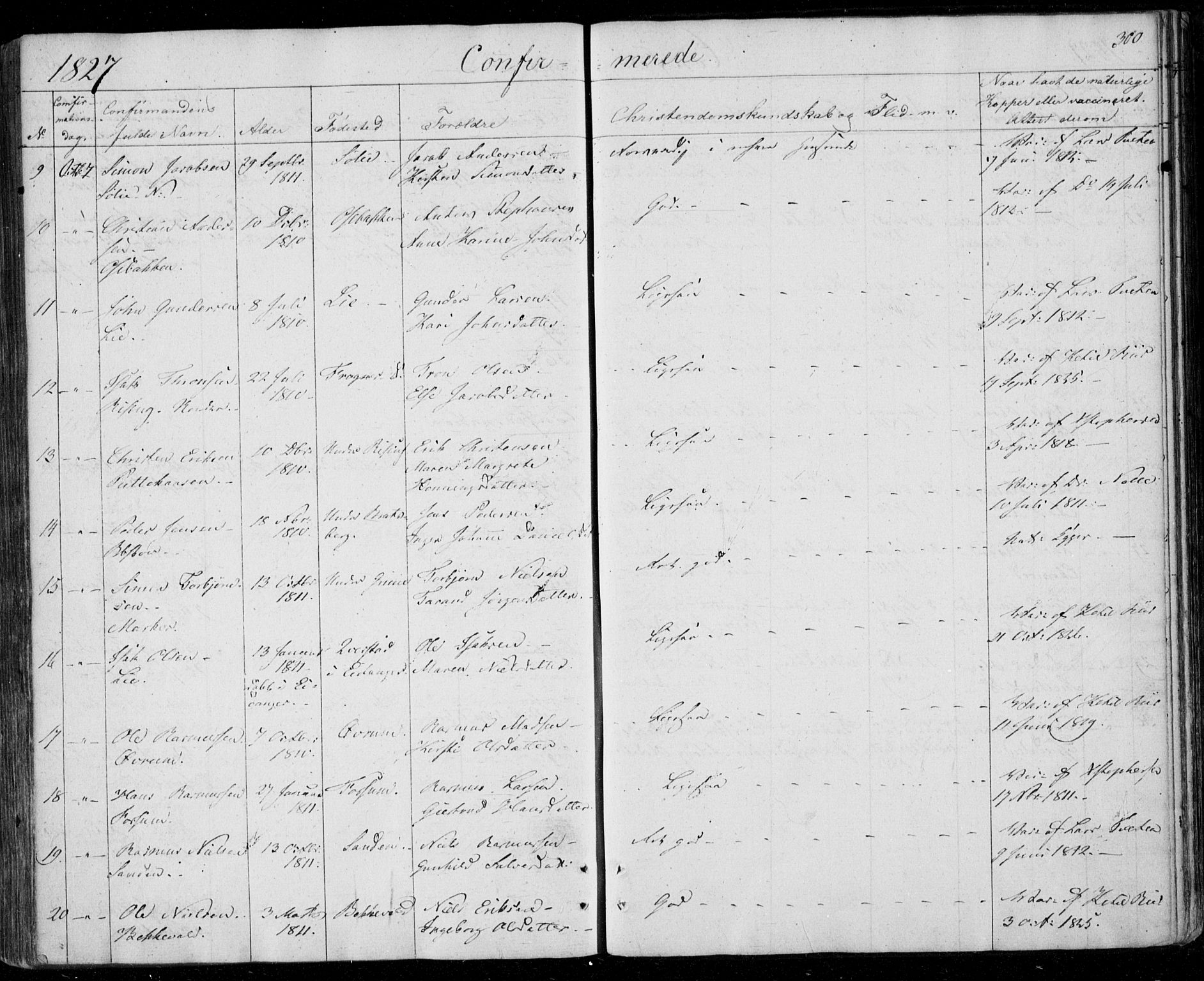 Gjerpen kirkebøker, AV/SAKO-A-265/F/Fa/L0005: Parish register (official) no. I 5, 1823-1829, p. 300